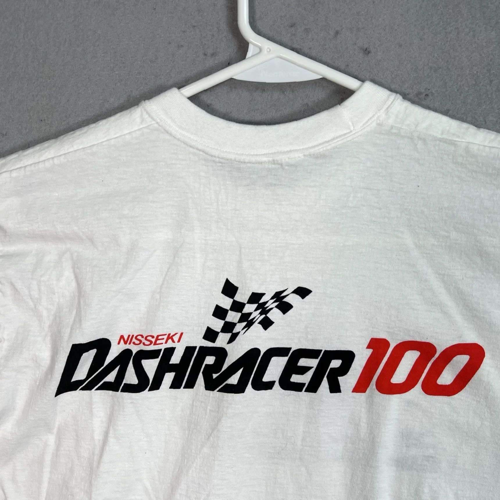 Vintage VINTAGE 1990s Porsche 962 Nisseki Dashracer T Shirt Adult Medium White Mens Sportswear Graphic Tee Size US M / EU 48-50 / 2 - 6 Thumbnail