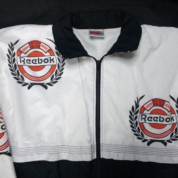 Reebok × Vintage Vintage 80s Reebok Crest Logo Windbreaker Jacke Size US L / EU 52-54 / 3 - 1 Thumbnail