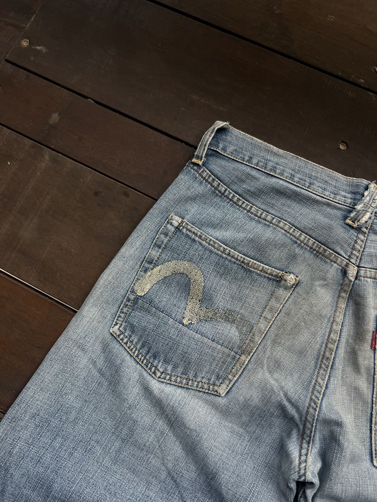 Evisu EVISU WASHED DISTRESSED SELVEDJE DAICOCK JEANS N2 Size US 33 - 4 Thumbnail