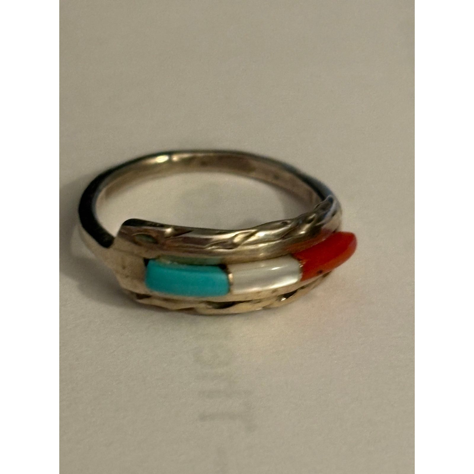 Other VTG Zuni Signed Gus & Lorie Panteah Sterling Ring Sz 5.25" Size ONE SIZE - 1 Thumbnail