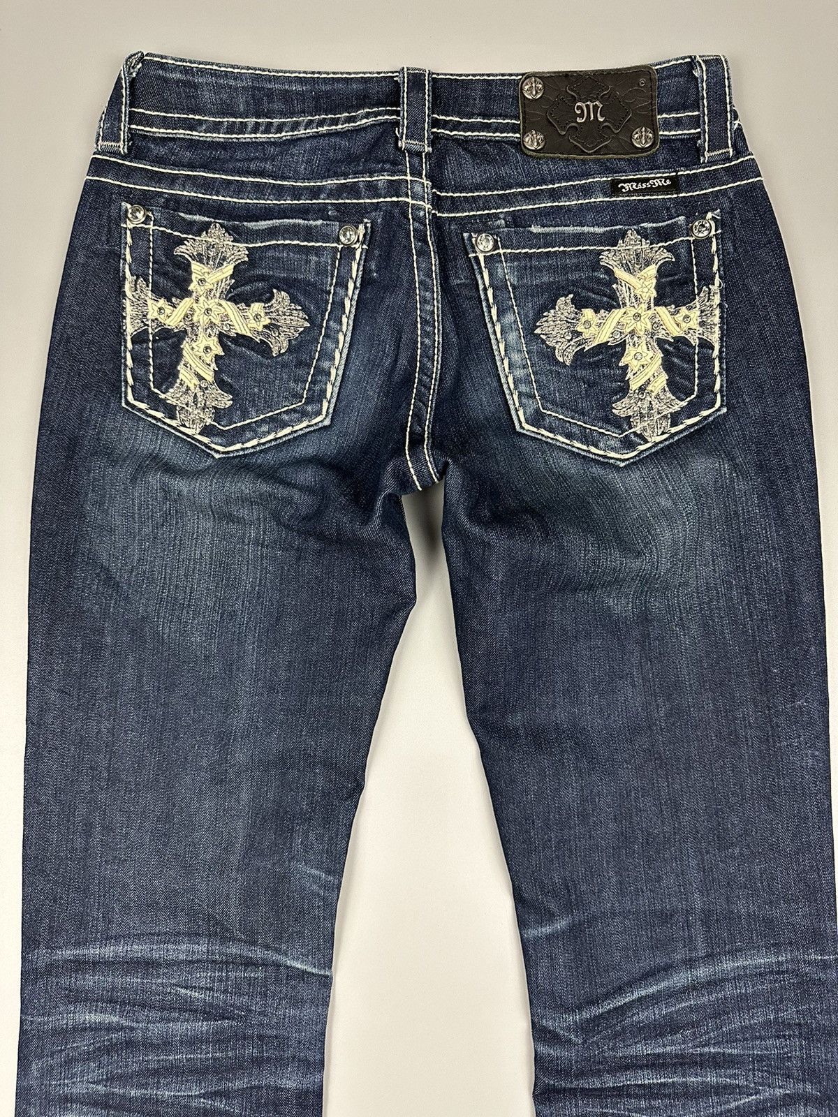 If Six Was Nine × Le Grande Bleu (L.G.B.) 🔥Flared🔥Miss Me Inspired by Chrome Hearts Design Denim Size US 29 - 5 Thumbnail