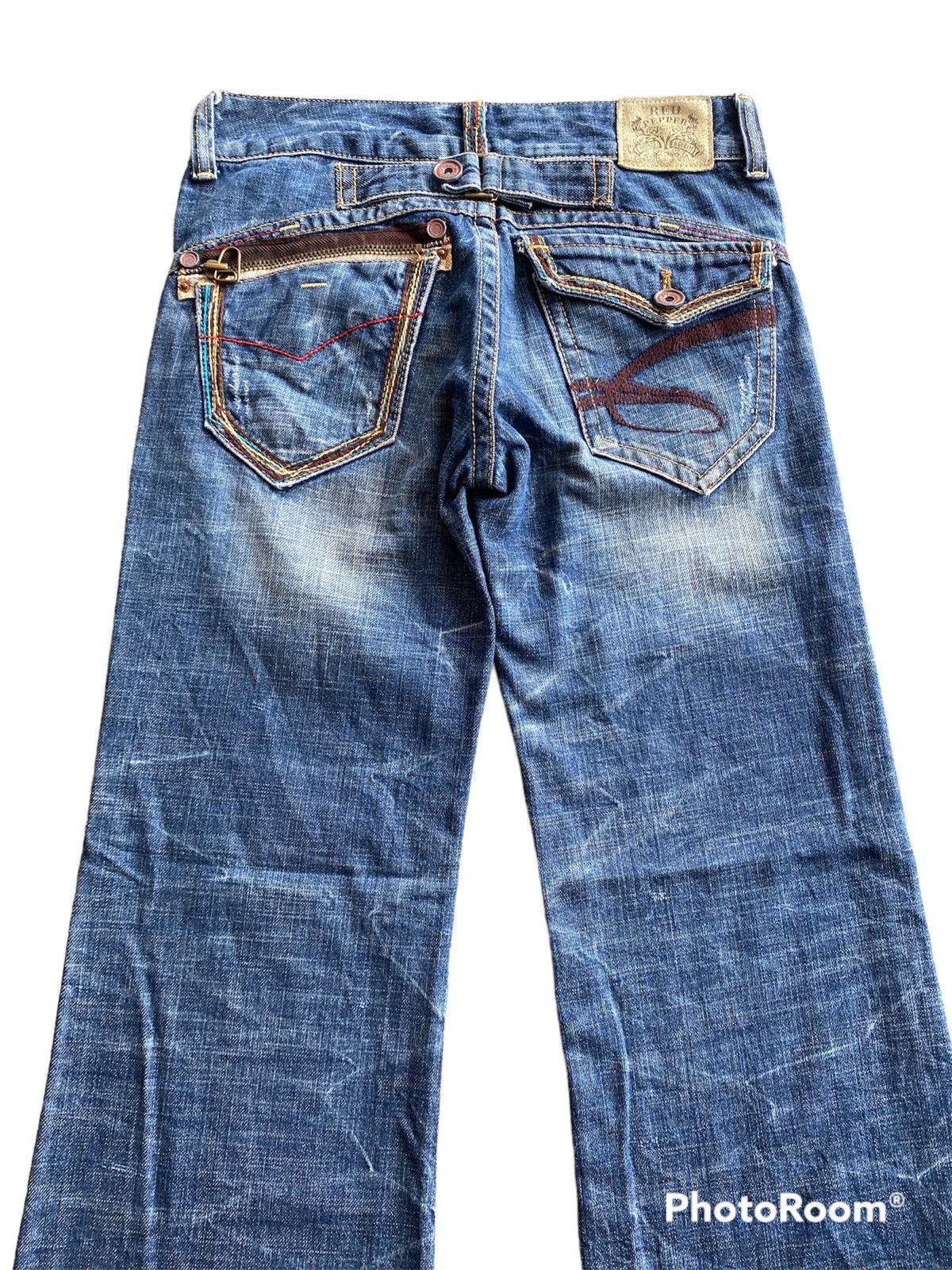 Hysteric Glamour × If Six Was Nine × Japanese Brand Baggy Flare Japan Red Pepper Low Rise Wide Leg Size US 29 - 4 Thumbnail
