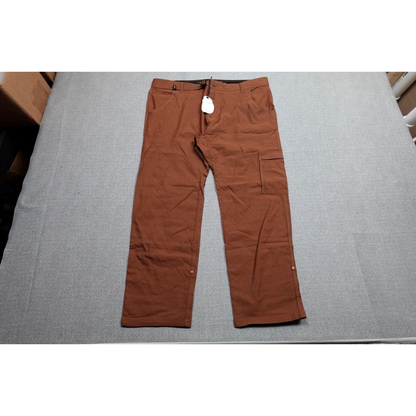 Prana PrAna Cargo Pants Mens 42x30 Brown Slim Fit Tapered Leg Casual Outdoor NWT Size US 42 / EU 58 - 3 Thumbnail