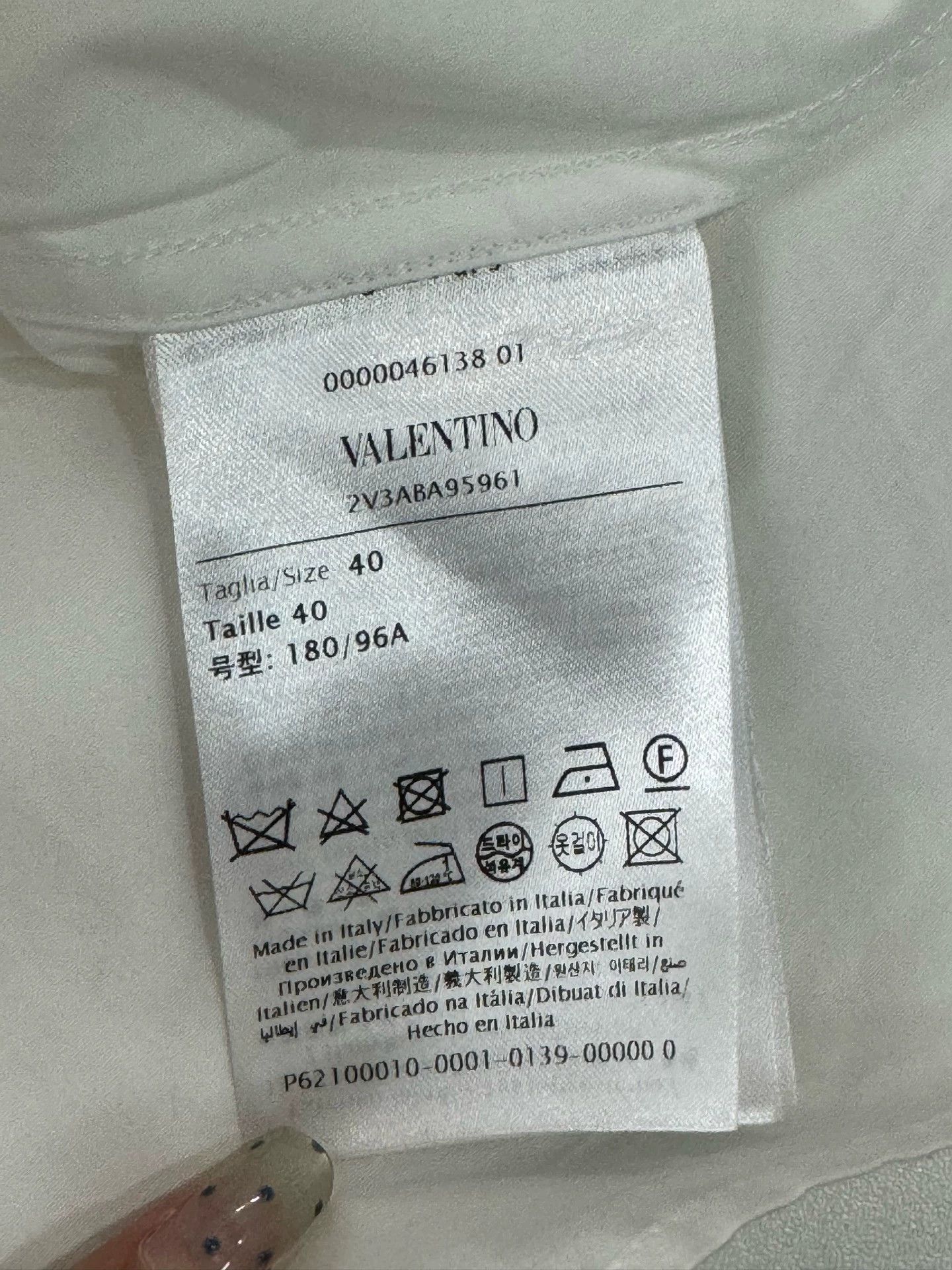 Valentino Valentino White Rose Shirt 40 Size US M / EU 48-50 / 2 - 6 Thumbnail