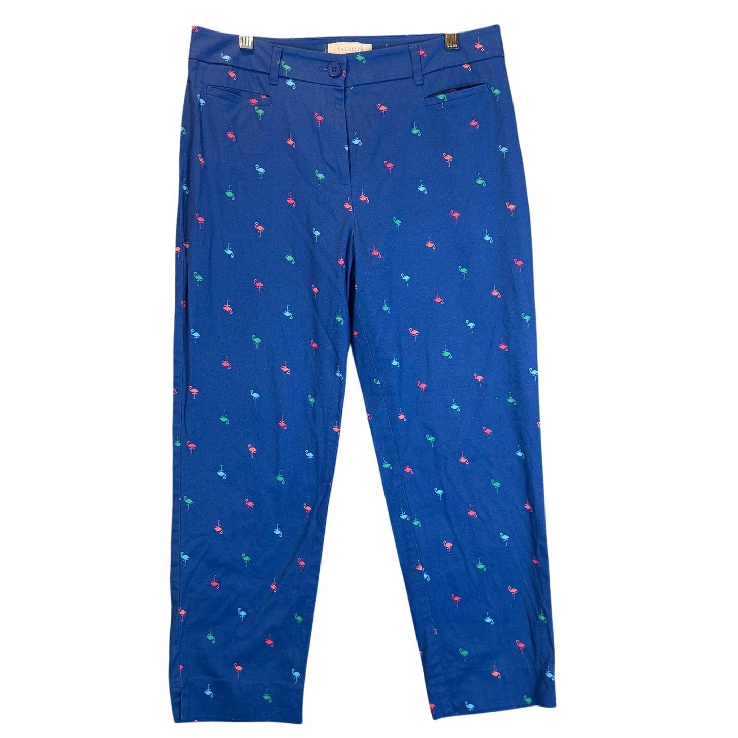 Other Talbots Blue Flamingo Print Pants Women's 10 Capri Cropped Size 32" / US 10 / IT 46 - 1 Thumbnail
