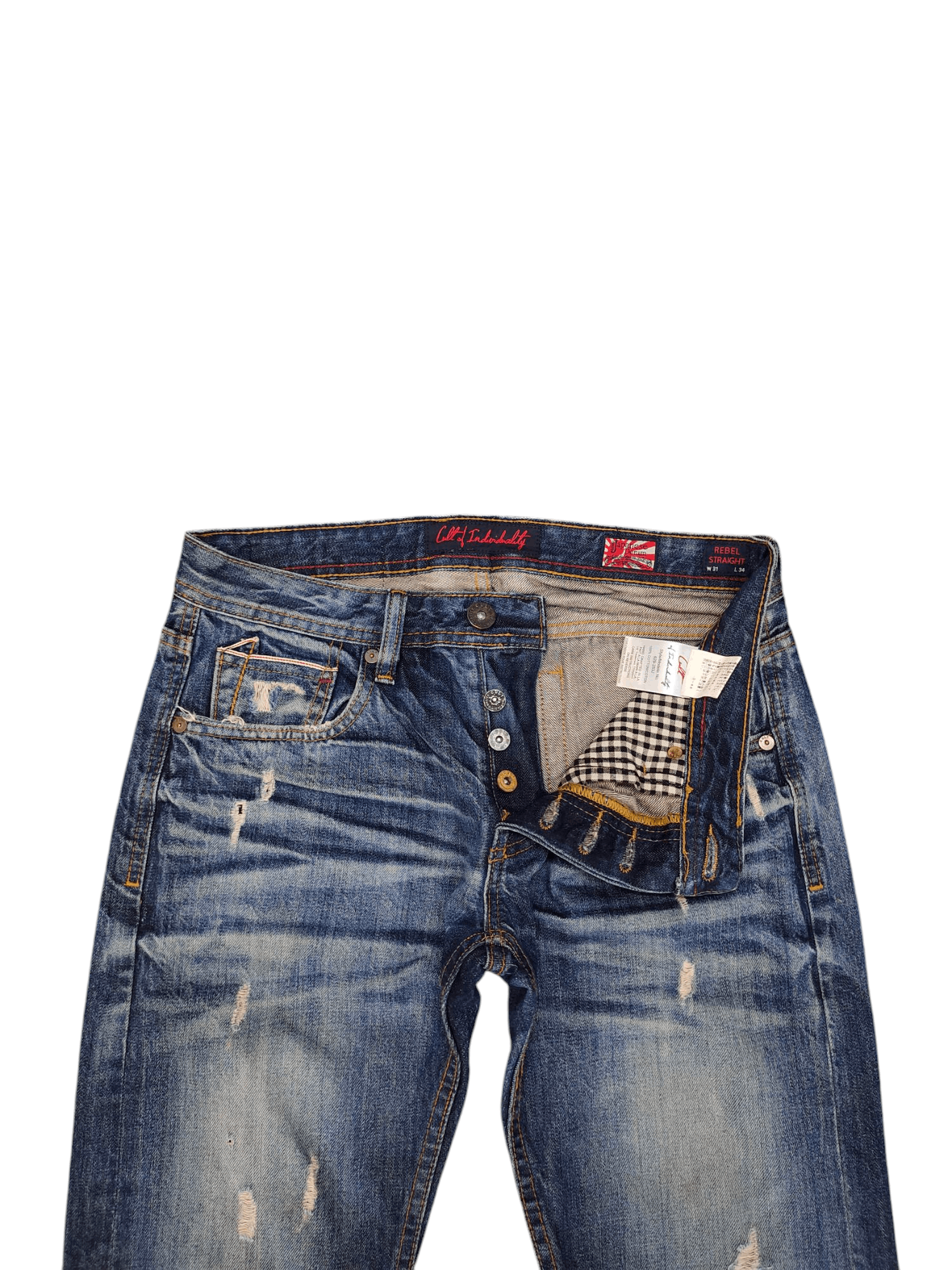 Kapital Cult Of Individuality Distress Clawmark Selvedge Jeans Size US 31 - 8 Thumbnail