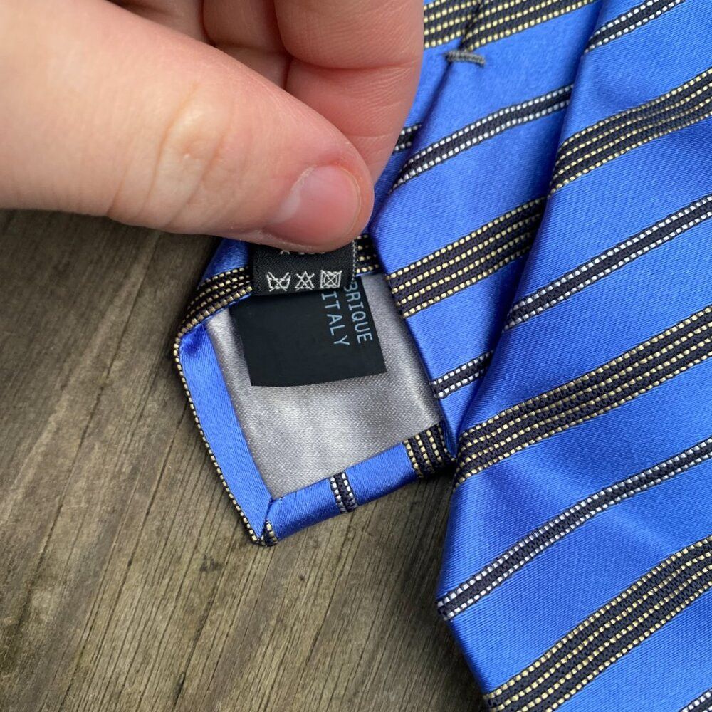 Ermenegildo Zegna Vintage 100% Silk Ermenegildo Zegna Silver Label Striped Ti Size ONE SIZE - 7 Thumbnail