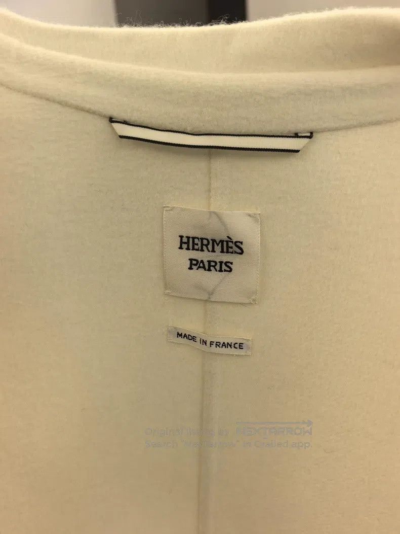 Hermes Hermes 24 Autumn/Winter Cashmere Coat, Medium Length, Whit Size XS / US 0-2 / IT 36-38 - 3 Thumbnail