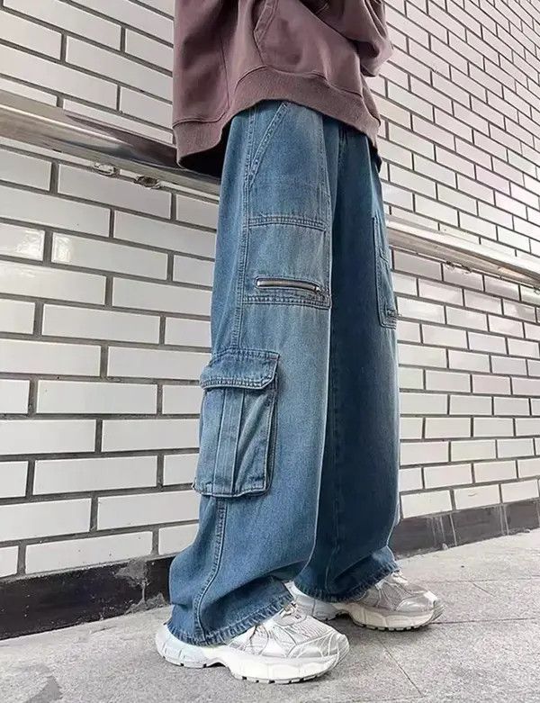 Other Vintage Street Hip Hop Punk Large Pocket Workwear Jeans Size US 34 / EU 50 - 3 Thumbnail