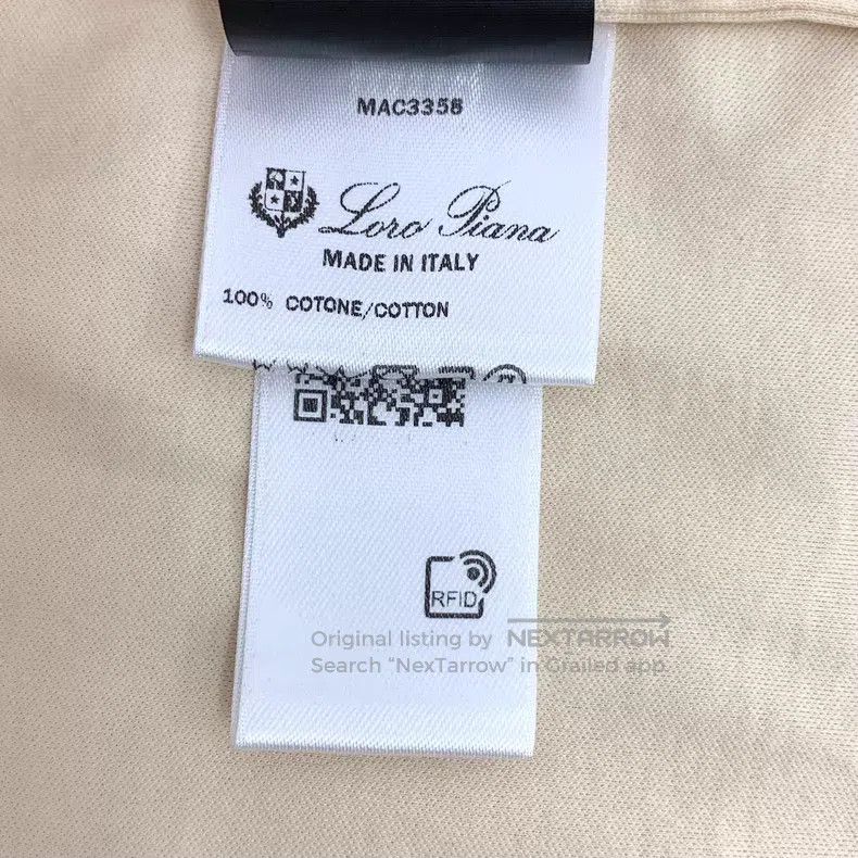 Loro Piana Loro Piana Pale Yellow Logo Embroidered Cotton Crew Neck S Size S / US 4 / IT 40 - 9 Thumbnail