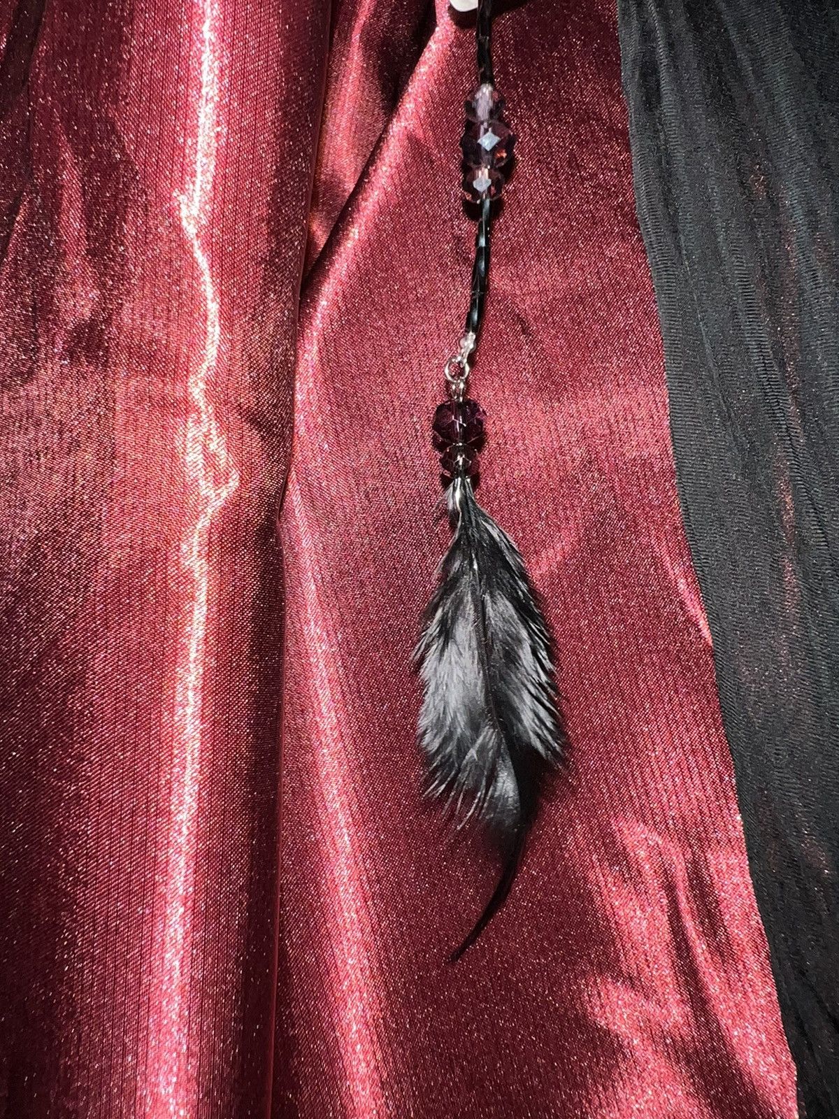 Anna Sui Purple crystal layered choker with feather 🪶🔮 Size ONE SIZE - 10 Thumbnail