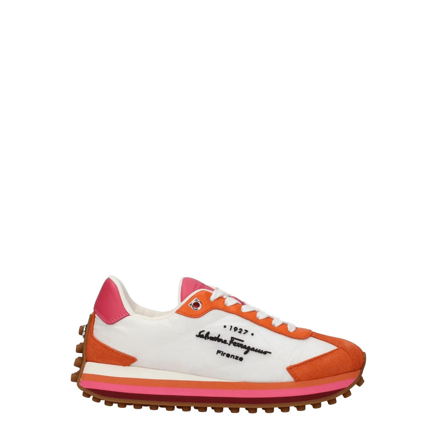 Salvatore Ferragamo ob1o1e1224 Fabric Sneakers in White Orange Size US 5 / IT 35 - 1 Thumbnail