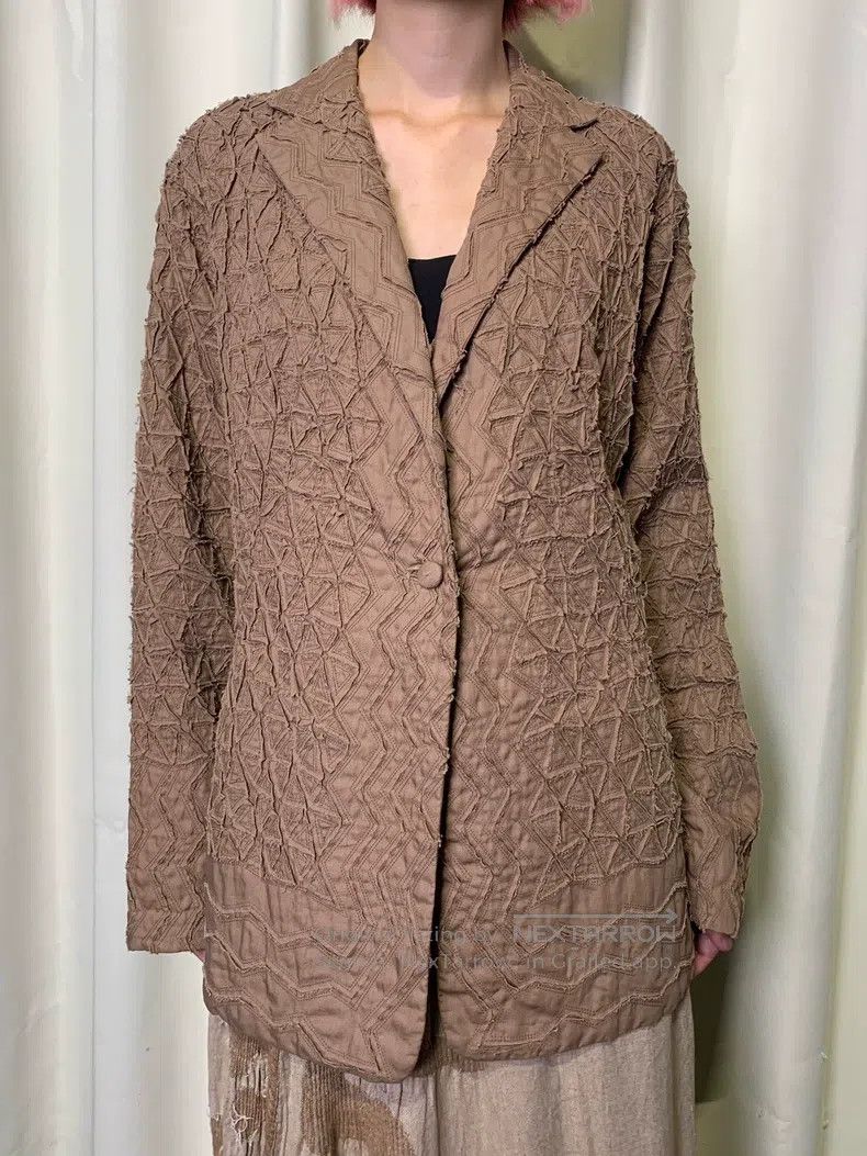 Issey Miyake Issey Miyake Geometric Cut-Out Embroidered Suit Jacket Size L / US 10 / IT 46 - 5 Thumbnail