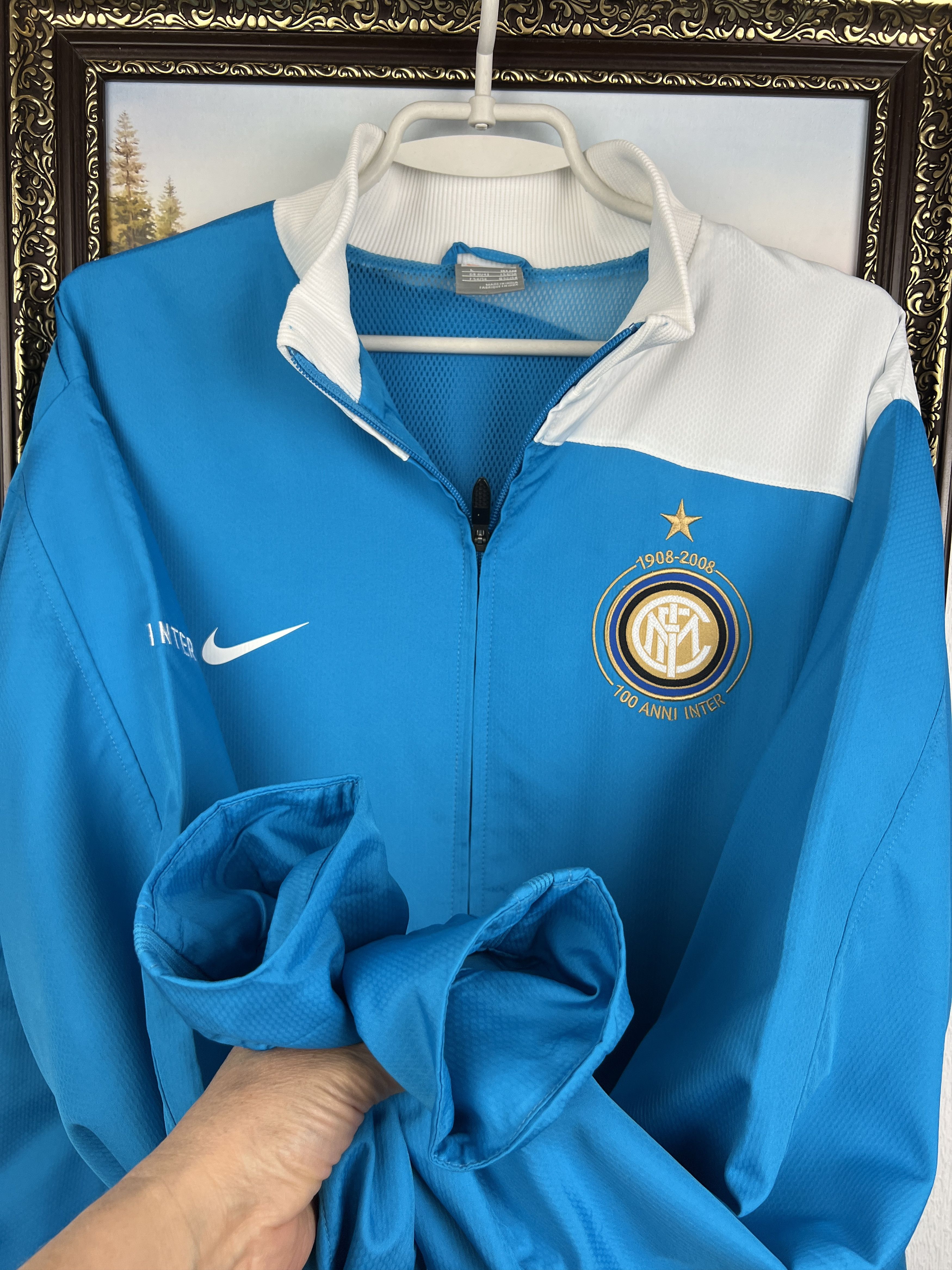 Nike Inter Milan Football Blue Jacket Soccer Train Track Top Zip Size US L / EU 52-54 / 3 - 7 Thumbnail
