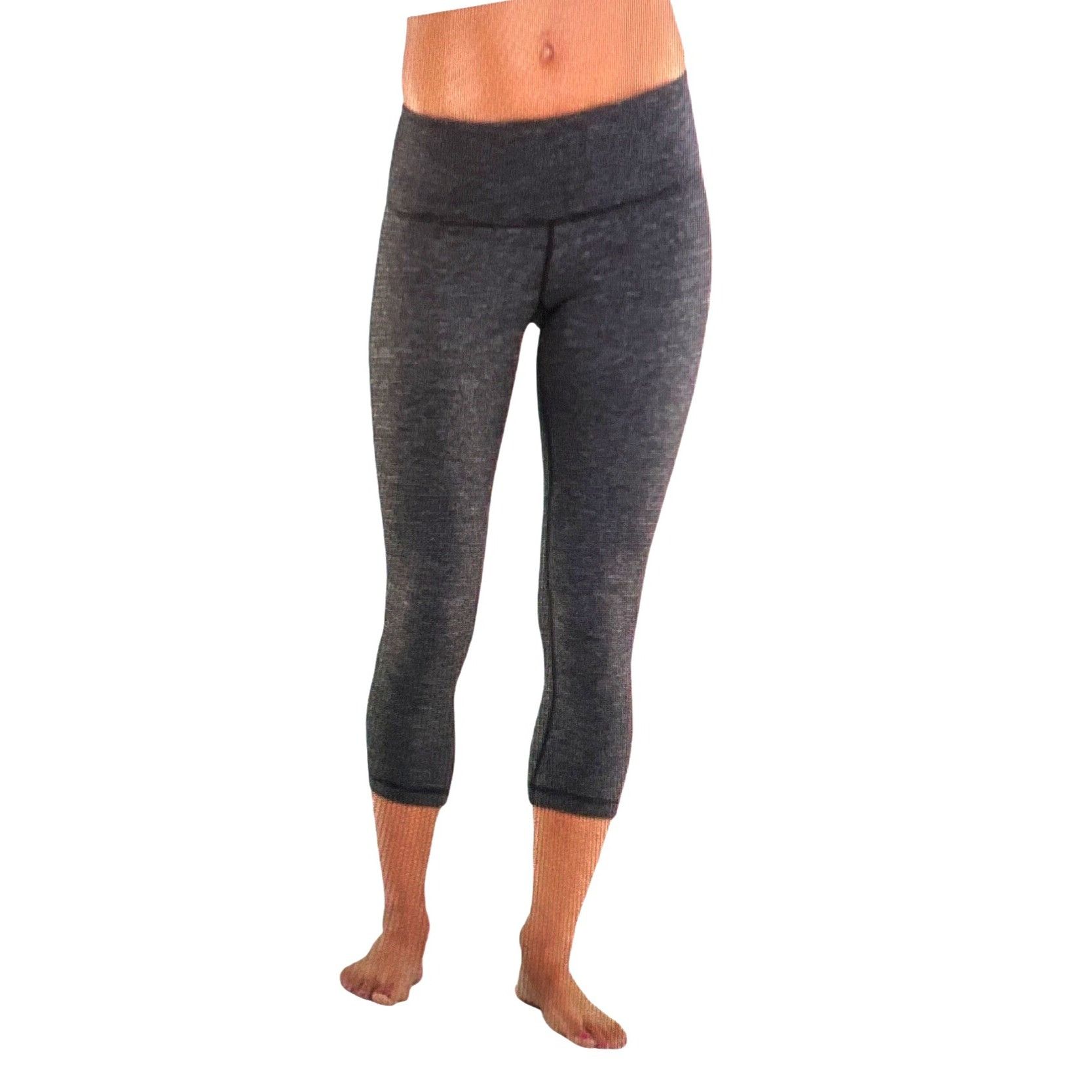 Lululemon Lululemon Womens Wunder Under Crop Luon Ripple Heather Black Size 26" / US 2 / IT 38 - 2 Thumbnail