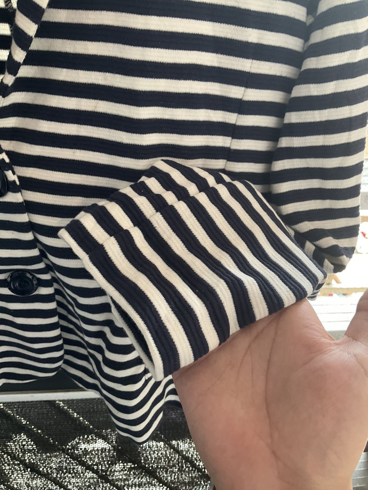 Japanese Brand Associer Stripe Line Navy Blue Blazer Size S / US 4 / IT 40 - 3 Thumbnail