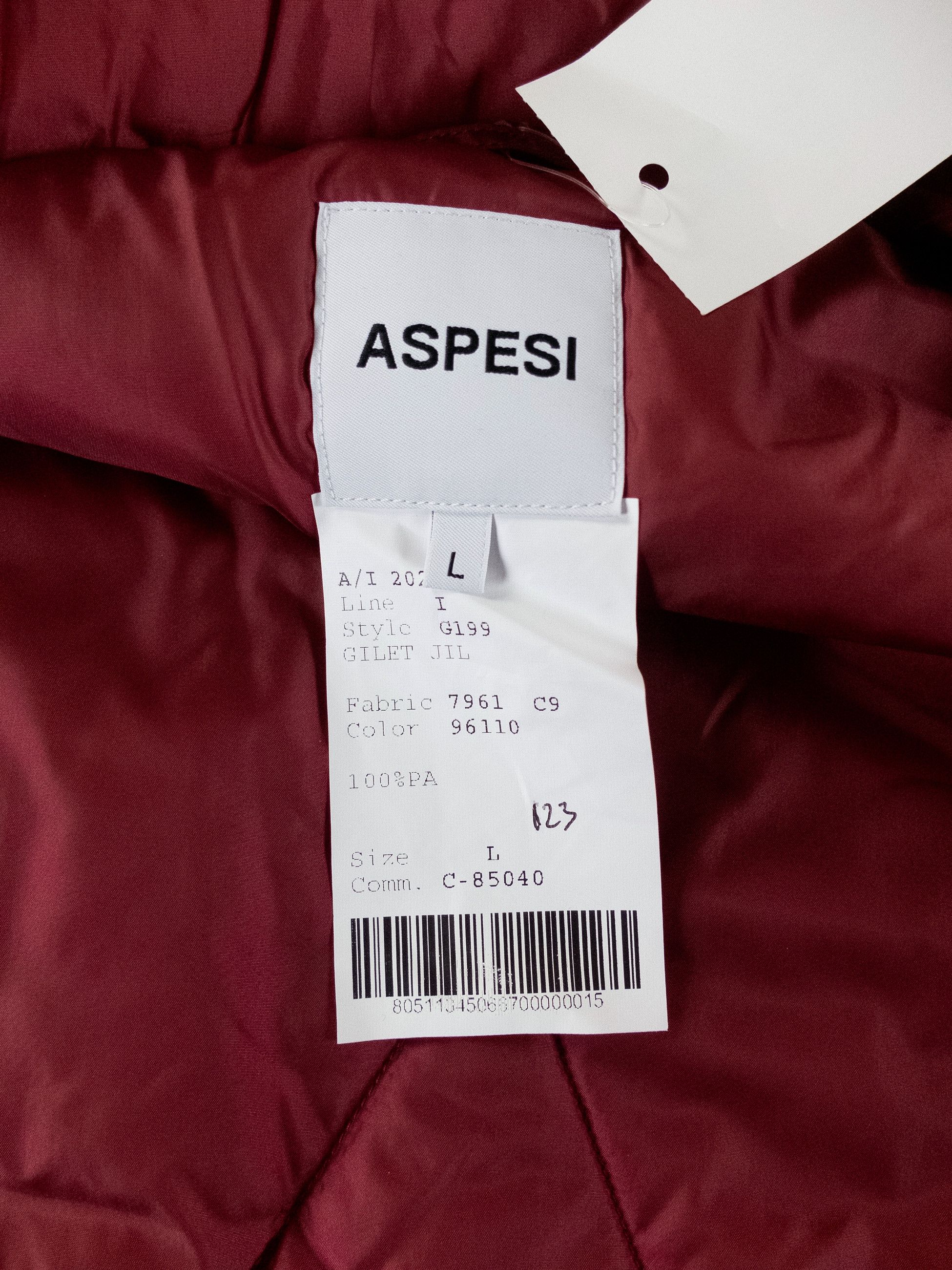 Aspesi ASPESI Gil slim fit burgundy technical padded gilet vest Size US L / EU 52-54 / 3 - 6 Thumbnail