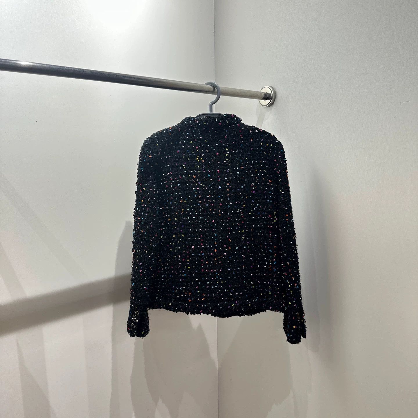 Valentino Valentino apr290 Black Small Color Dots Tweed Women's Jacket Size XS / US 0-2 / IT 36-38 - 2 Thumbnail