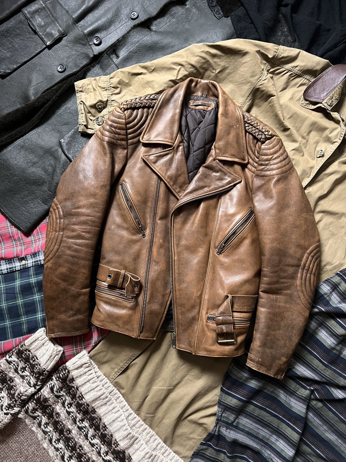 Hein Gericke Vintage Hein Gericke 100% Leather Biker Moto Jacket Size US M / EU 48-50 / 2 - 6 Thumbnail