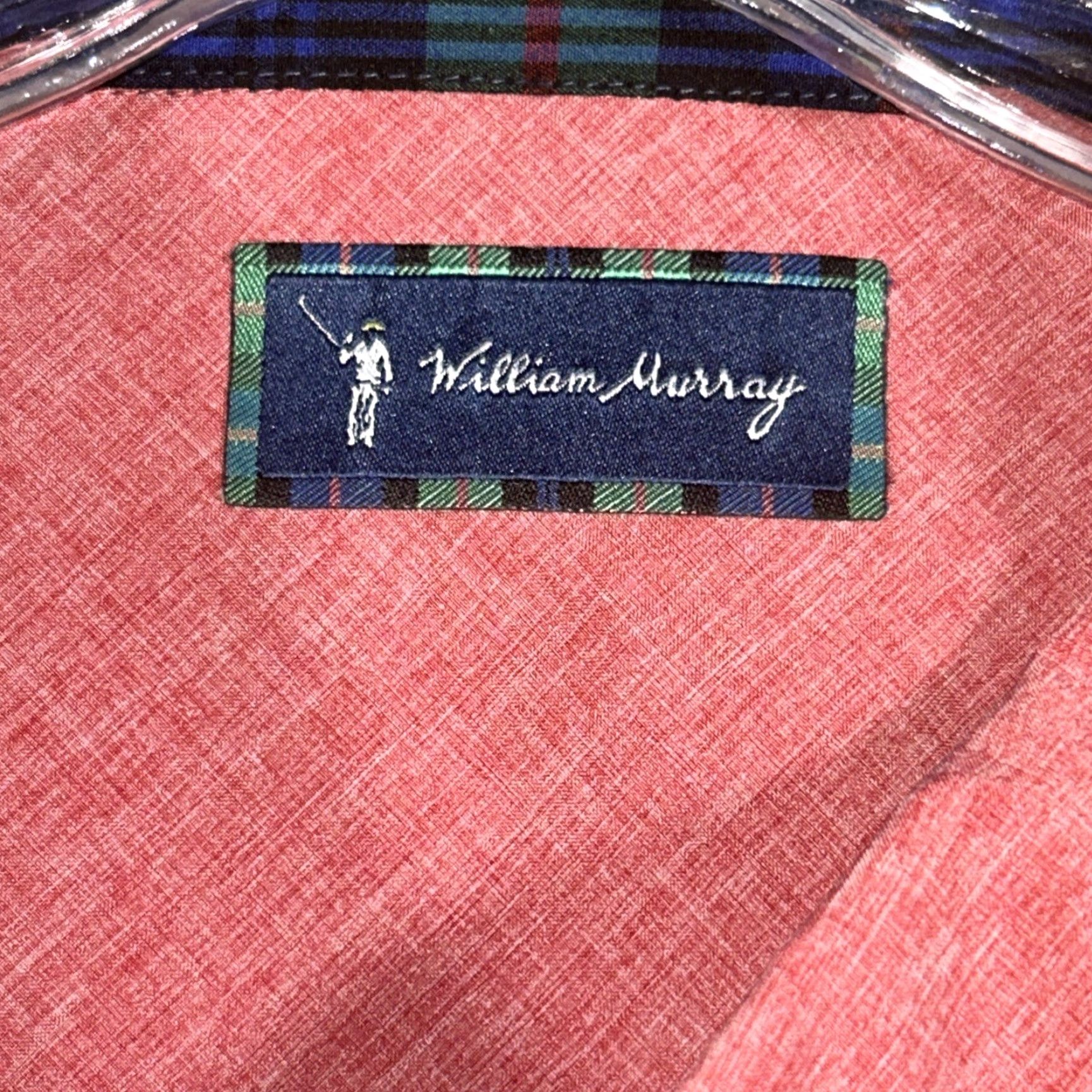 Vintage William Murray Mens Button-Down Shirt 2XL Long Sleeve Red Polyester Spandex Size US XXL / EU 58 / 5 - 4 Thumbnail