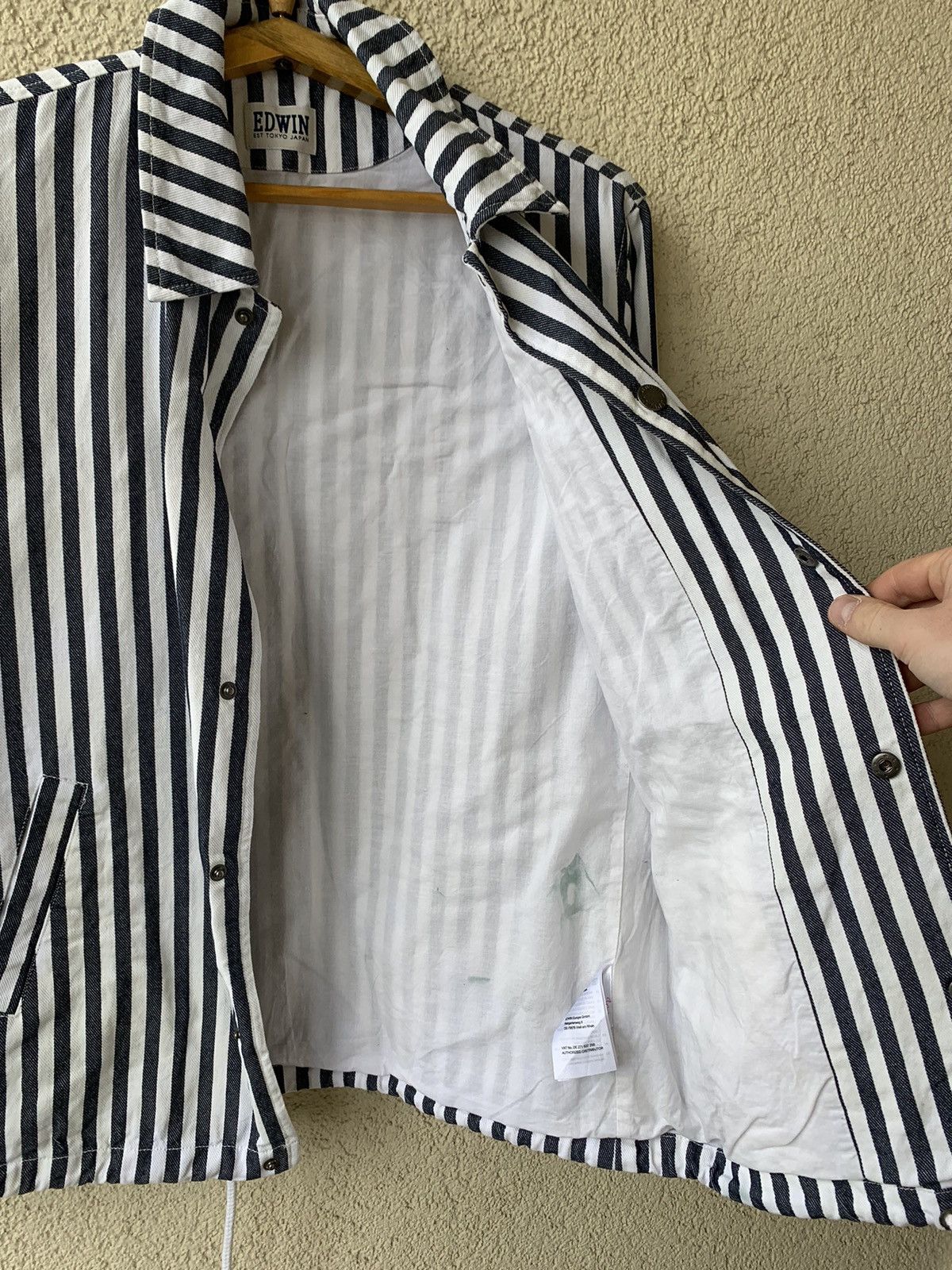 Edwin EDWIN STRIPED LIGHTWEIGHT COTTON COACH JACKET Size US M / EU 48-50 / 2 - 8 Thumbnail