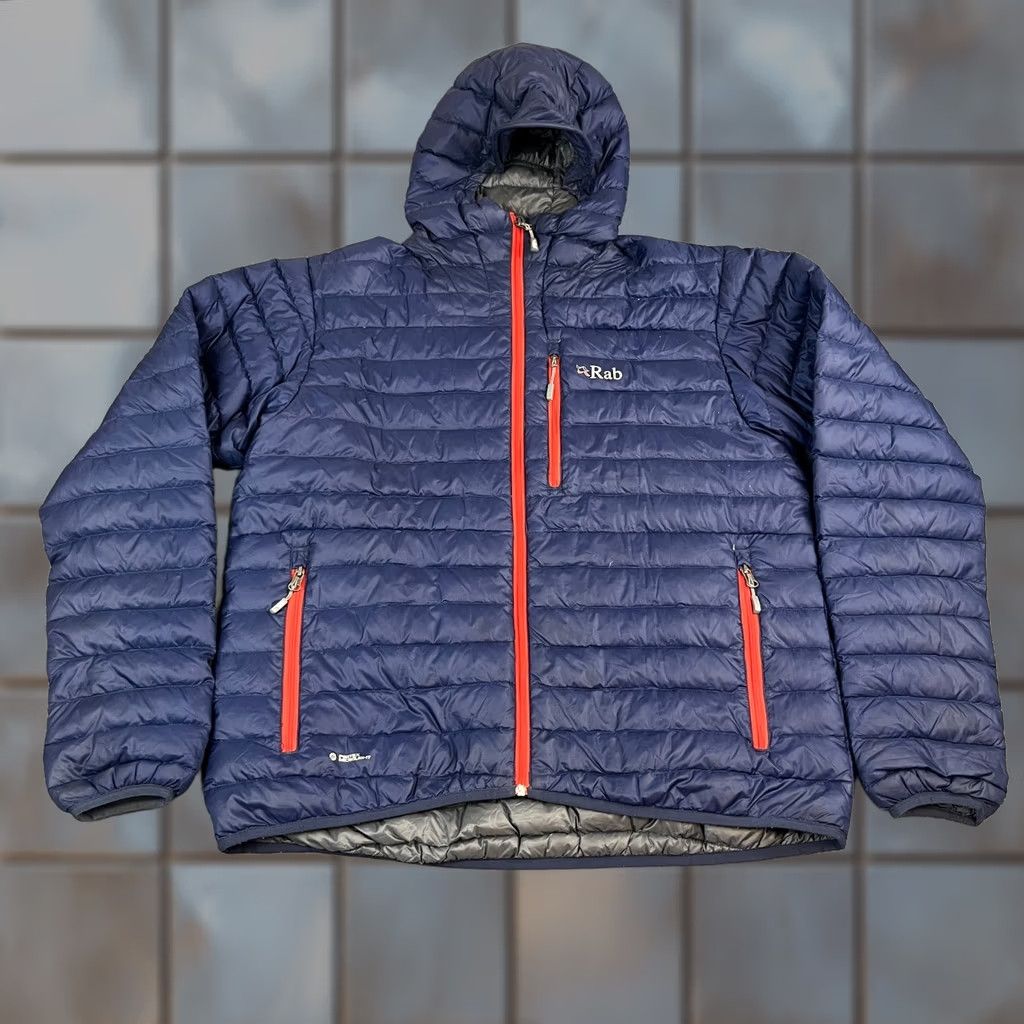 Rab RAB Mens Jacket Coat Puffer Large Blue Down Microlight Alpine Pertex Hooded Jacket Coat Size US L / EU 52-54 / 3 - 1 Thumbnail
