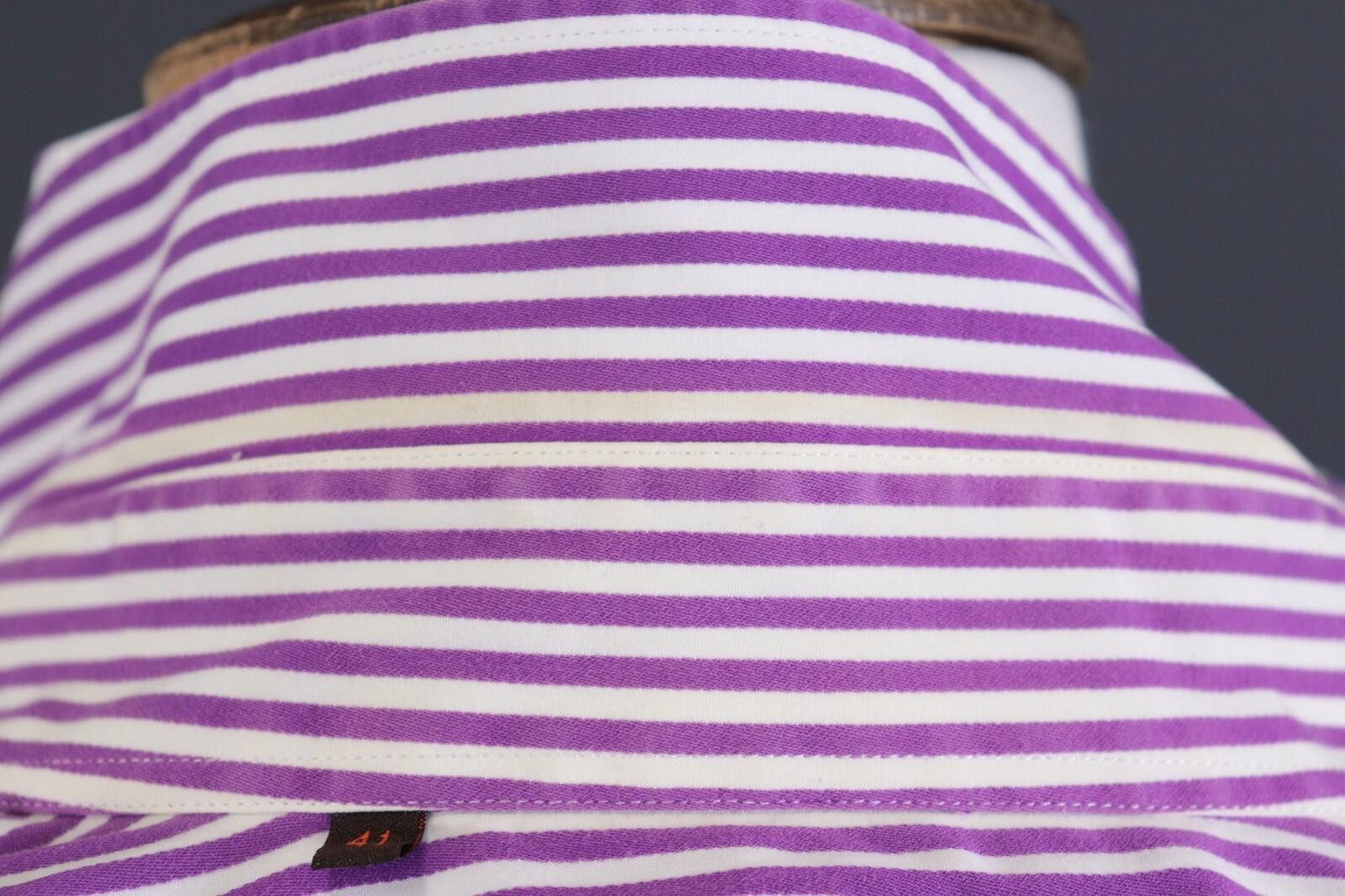 Etro Etro Milano White & Purple Stripe Shirt Size 41 Size US M / EU 48-50 / 2 - 11 Thumbnail