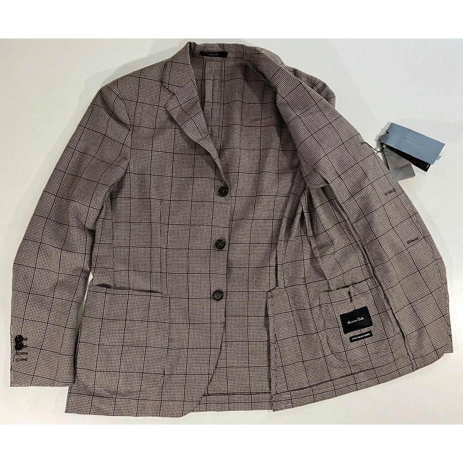 Massimo Dutti Massimo Dutti Wool Sport Coat Jacket Men US 38 Houndstooth Made in Italy Brown NWT Vintage Designer Classic Italian 90s Sport Coat Mens Size US XXS / EU 40 - 6 Thumbnail