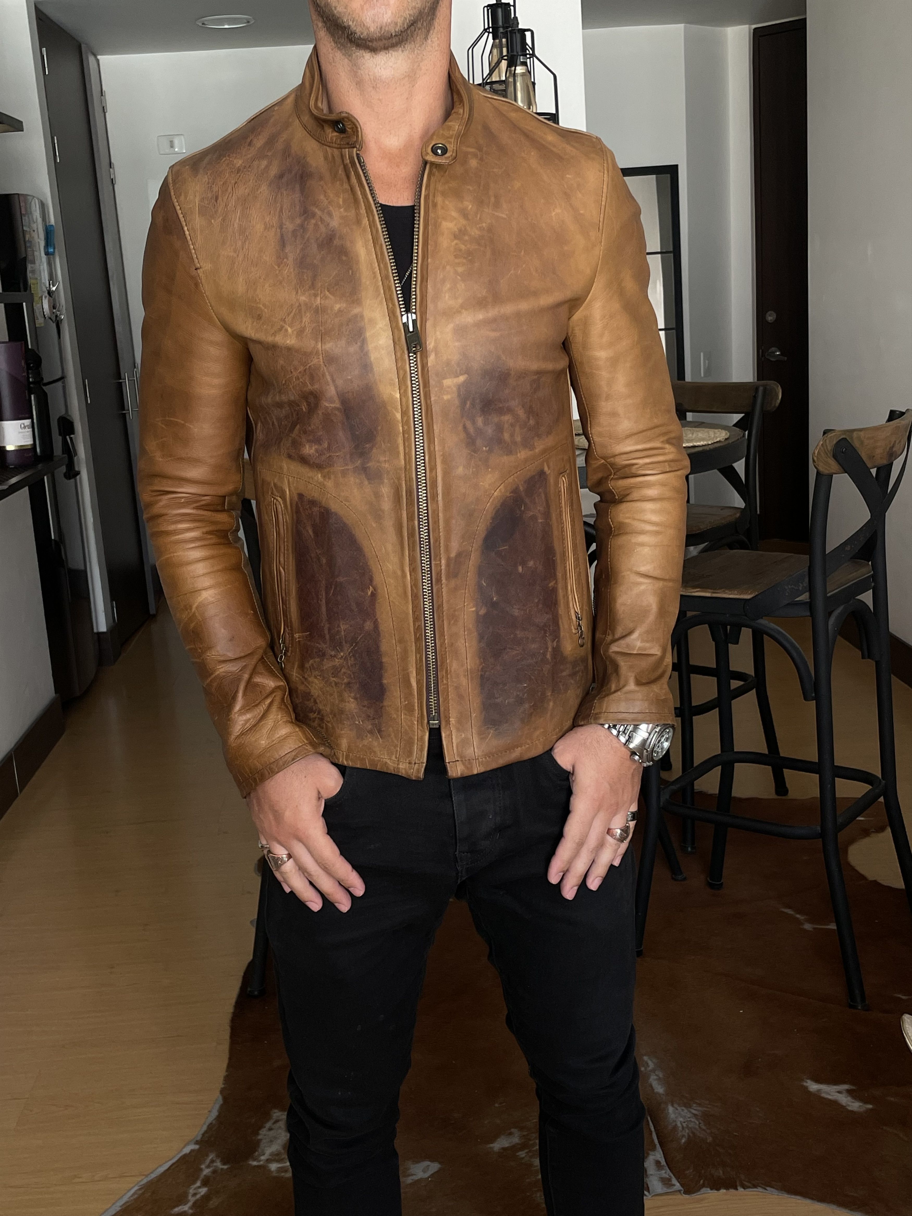Schott SCHOTT PERFECTO® Men's LEATHER JACKET P571 SMALL Size US S / EU 44-46 / 1 - 2 Thumbnail