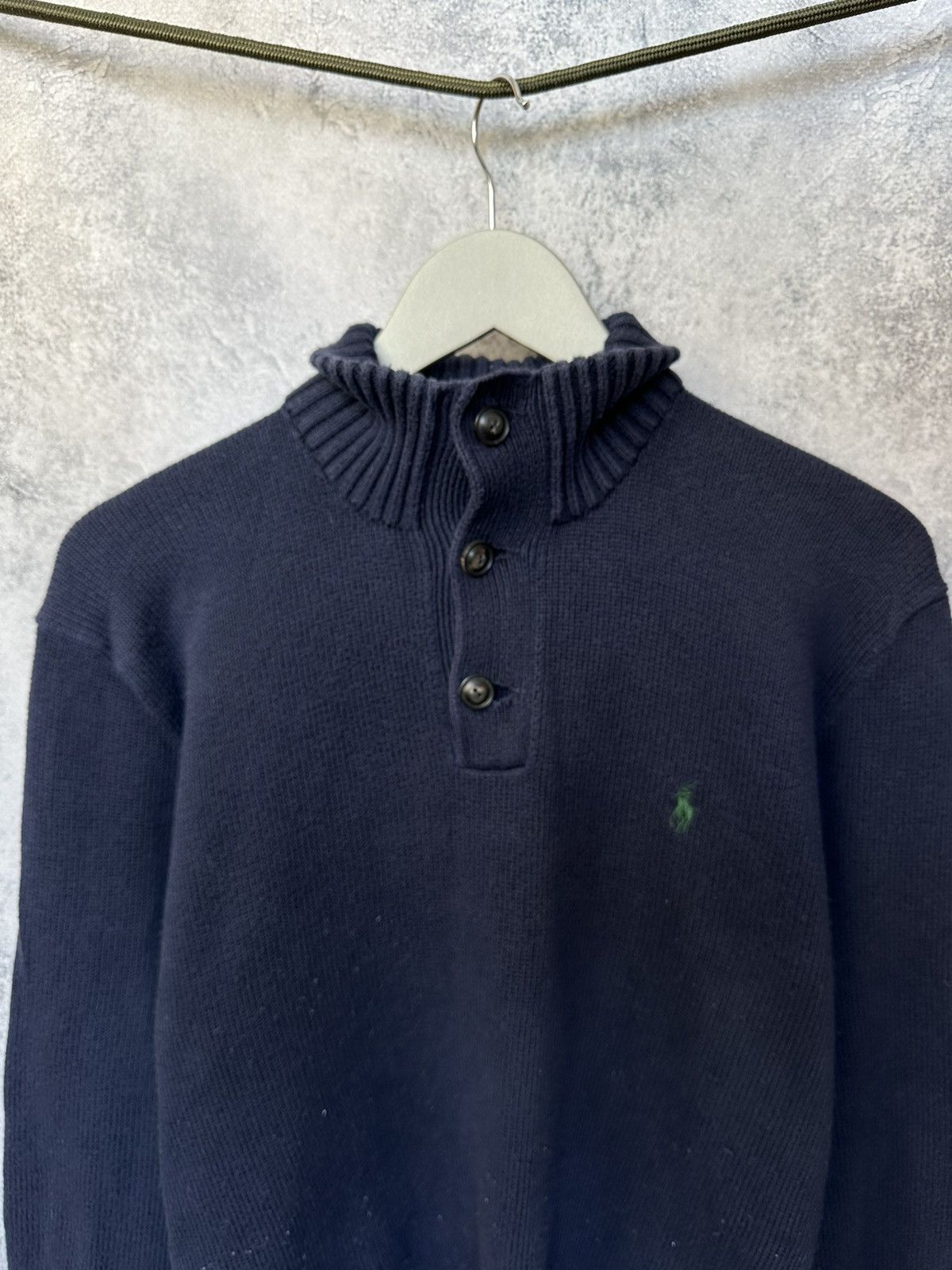 Polo Ralph Lauren × Vintage Polo Ralph Lauren Vintage 1/4 Button Knit Sweater Navy LS Size US M / EU 48-50 / 2 - 5 Thumbnail