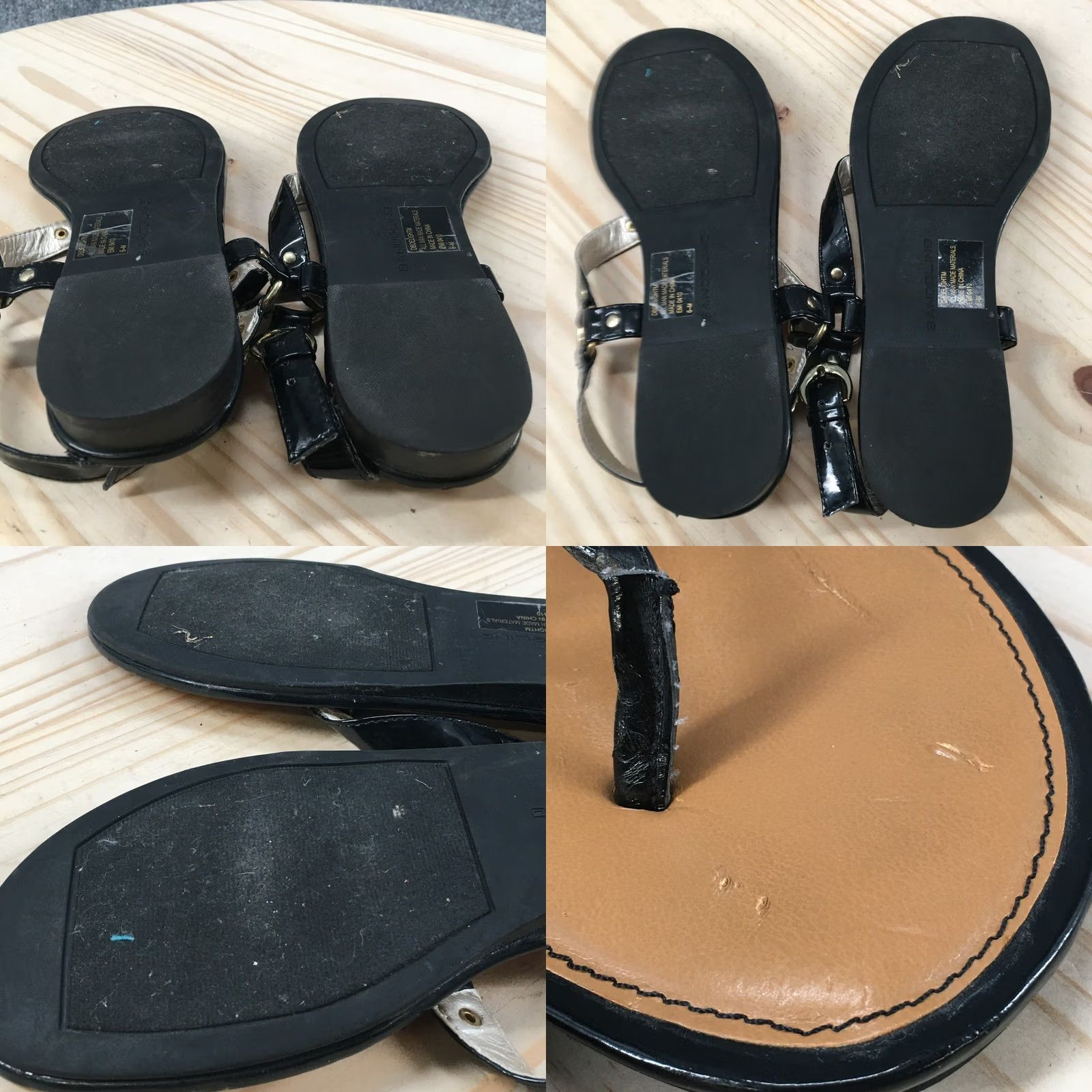 Vintage Bandolino Sandals Womens 6 M Delight Slingback Black Faux Leather Casual Buckle Shoes Size US 6 / IT 36 - 8 Thumbnail