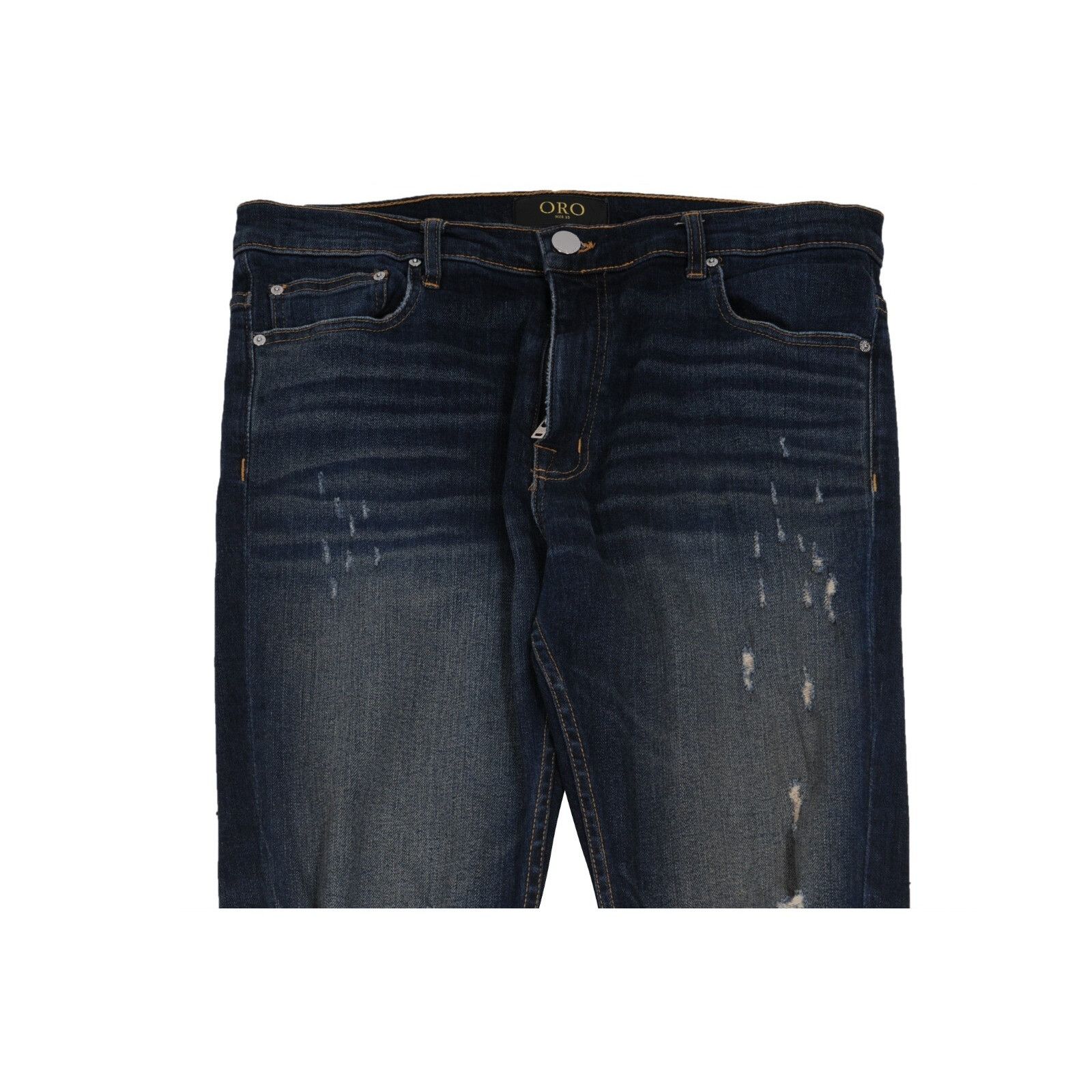 Oro Los Angeles Distressed Knee Slash Rustic Jeans Dark Wash Size US 32 / EU 48 - 5 Thumbnail