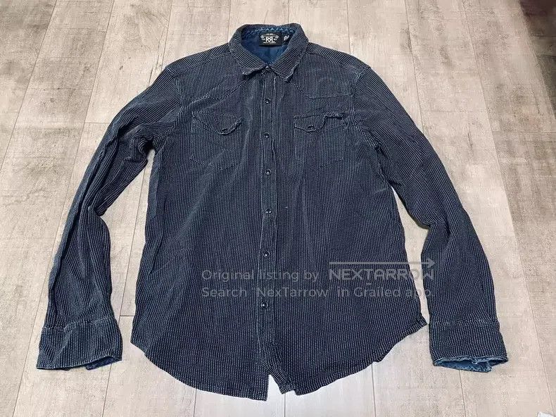 RRL Ralph Lauren RRL Ralph Lauren Out of print gemstone spike shirt blue dy Size US L / EU 52-54 / 3 - 3 Thumbnail