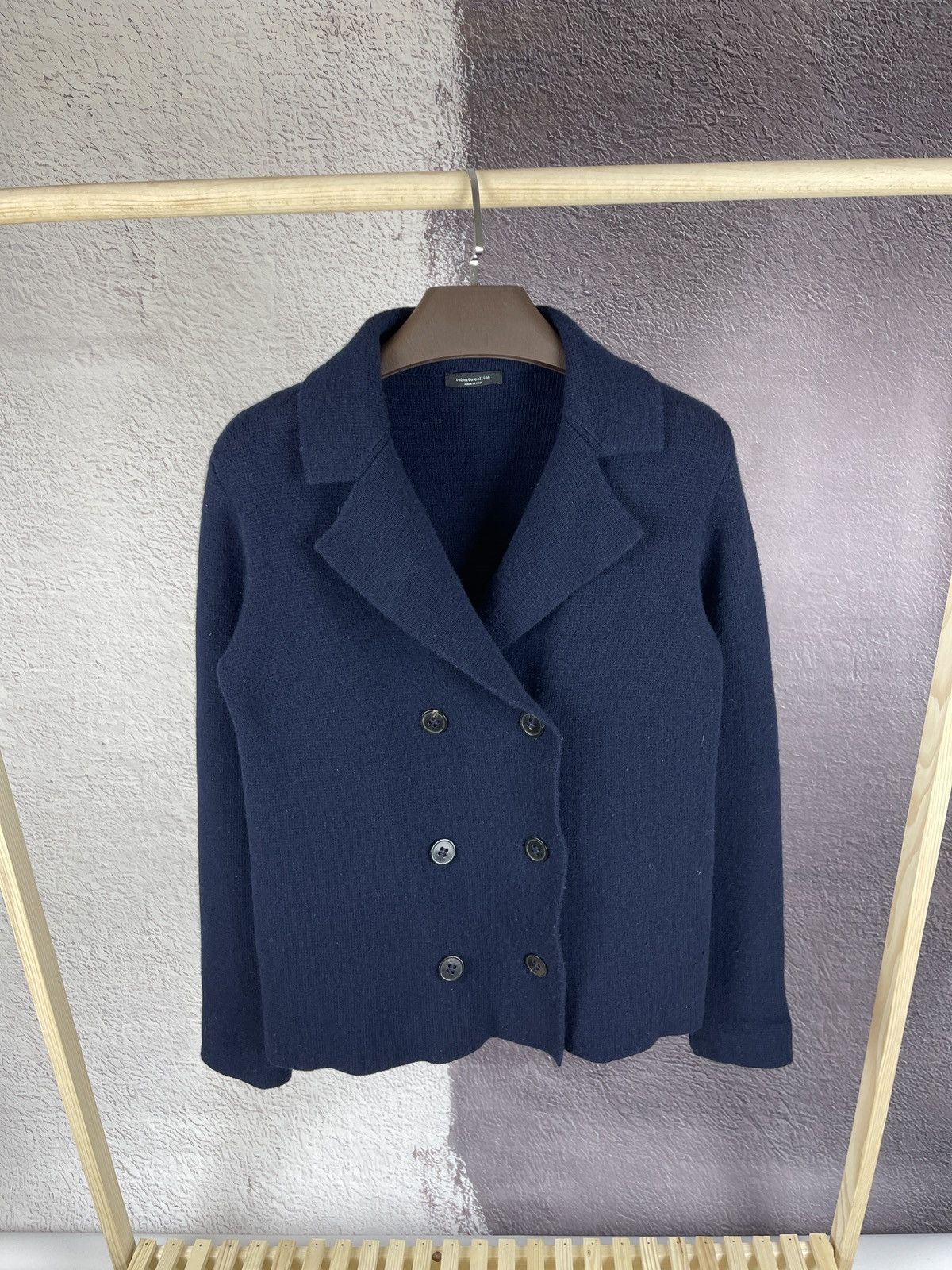 Roberto Collina Roberto Collina navy blue double breasted wool cardigan Size M / US 6-8 / IT 42-44 - 2 Thumbnail