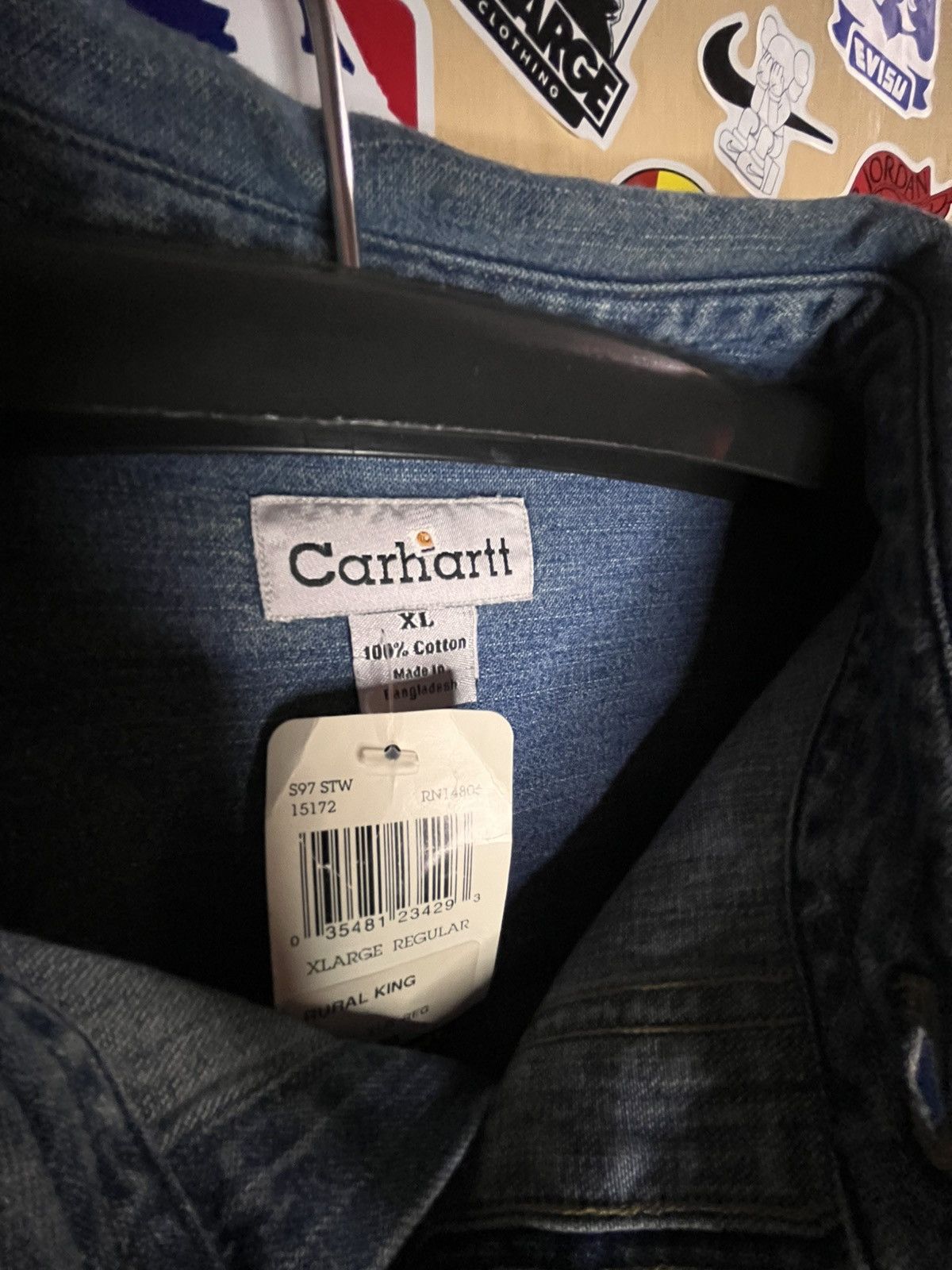 Carhartt Carhartt Denim Stonewash Button Up Work Shirt Size US XL / EU 56 / 4 - 2 Thumbnail