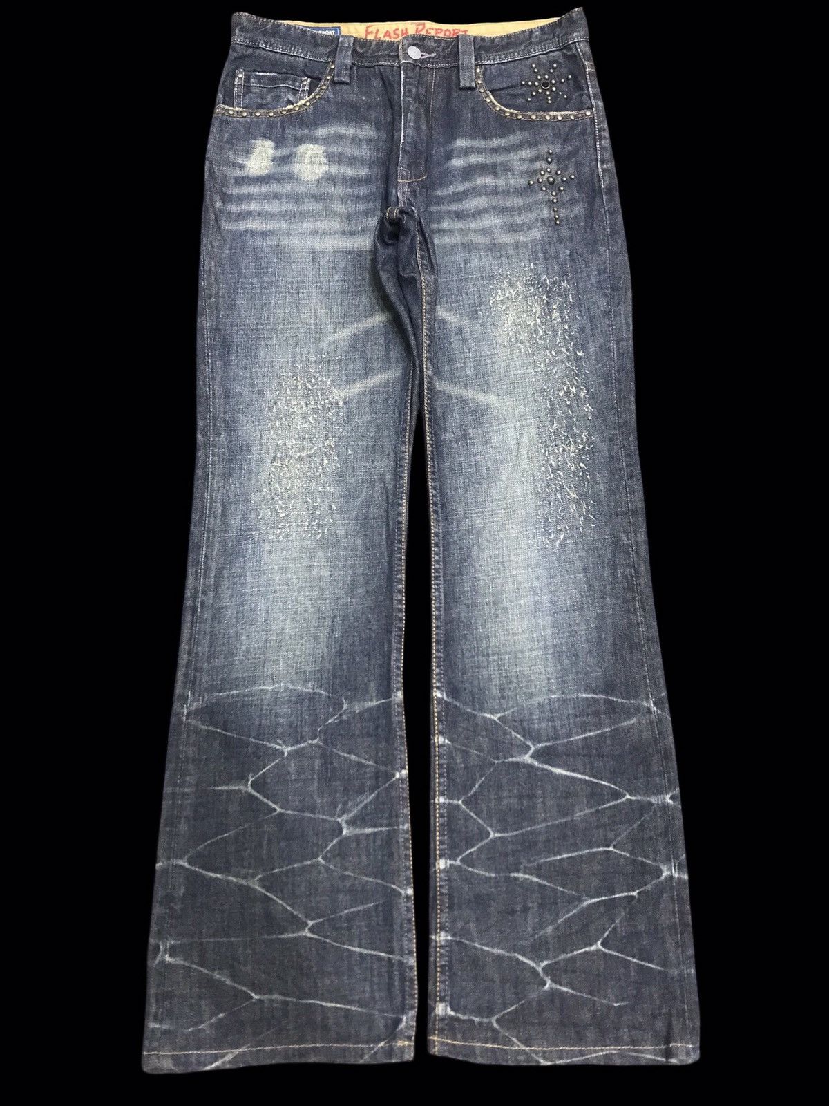 Japanese Brand 💥FLARE💥FLASH REPORT CRAZY DESIGN FLARE DENIM F187 Size US 32 / EU 48 - 1 Thumbnail