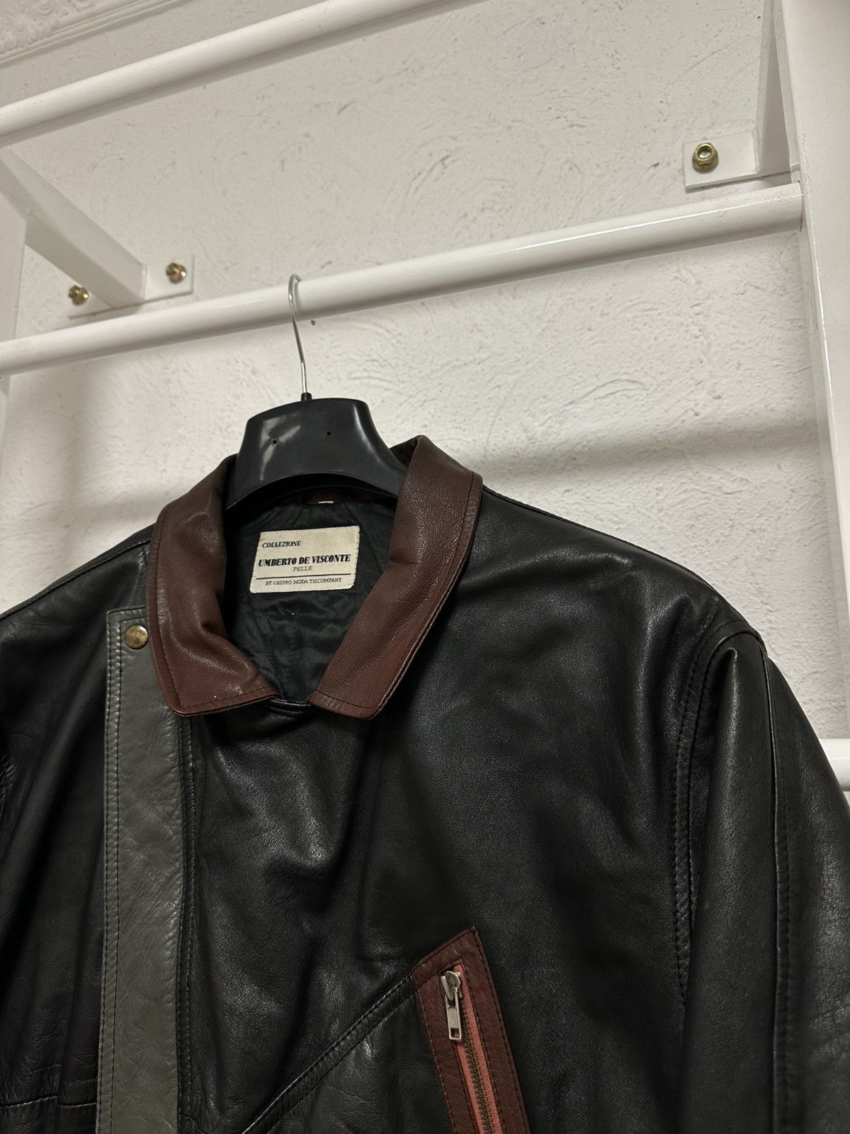 Vintage Vintage 90s Oversized Black Distressed Leather Jacket L size Size US L / EU 52-54 / 3 - 2 Thumbnail