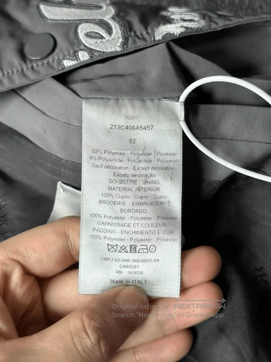Dior Dior Logo Baseball Jacket in Gray. Size US XL / EU 56 / 4 - 4 Thumbnail