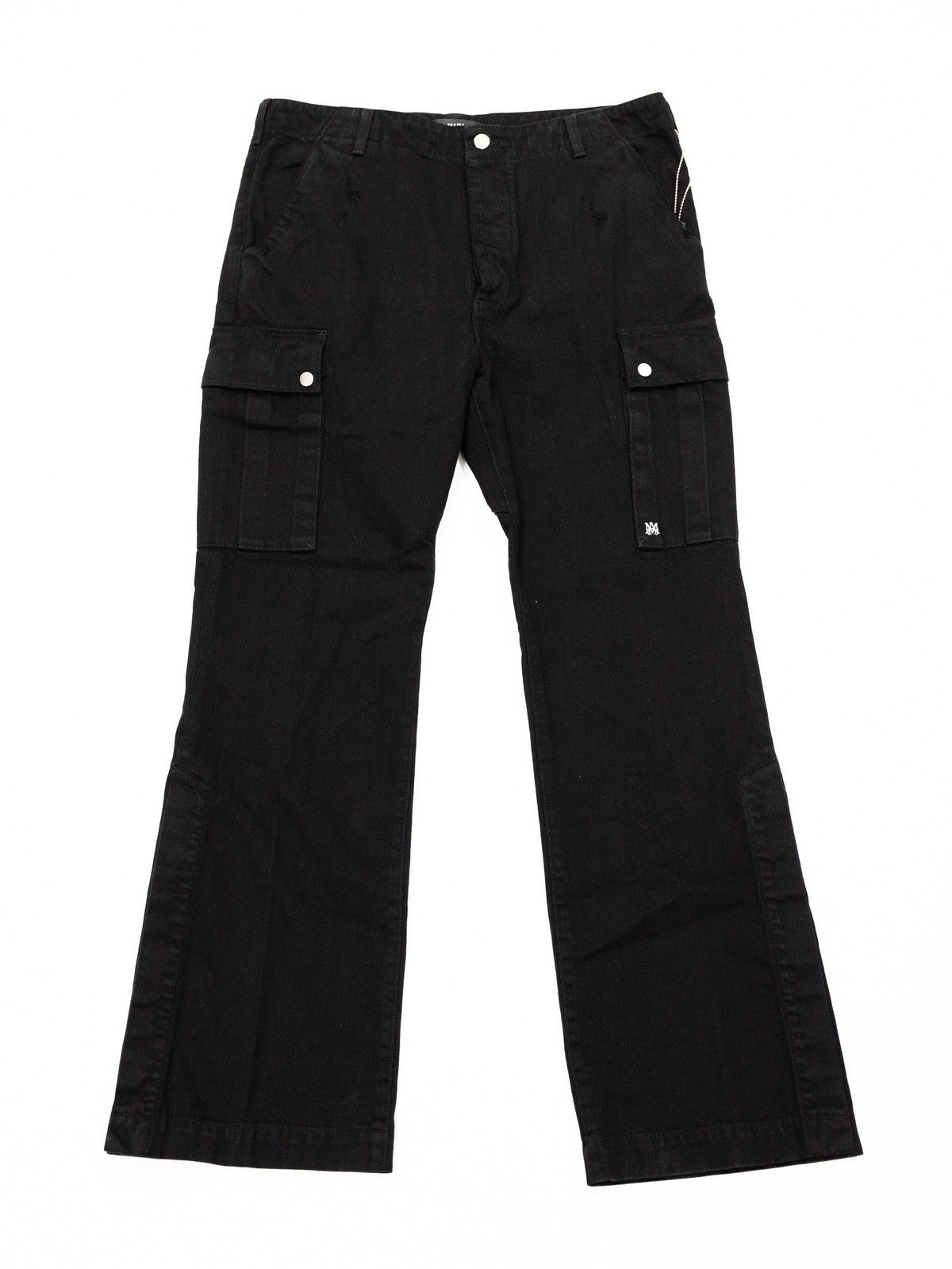 Image of Amiri M65 Cargo Kick Flare Denim in Black, Men's (Size 36)