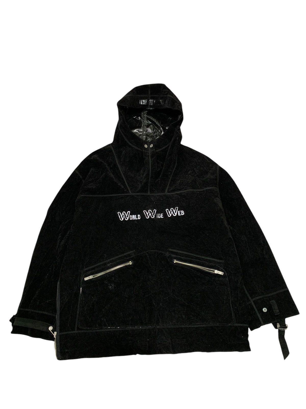 Stone Island 🔥VINTAGE WORLD WIDE WEB A/W96 REVERSIBLE PULLOVER HOODIE Size US L / EU 52-54 / 3 - 5 Thumbnail
