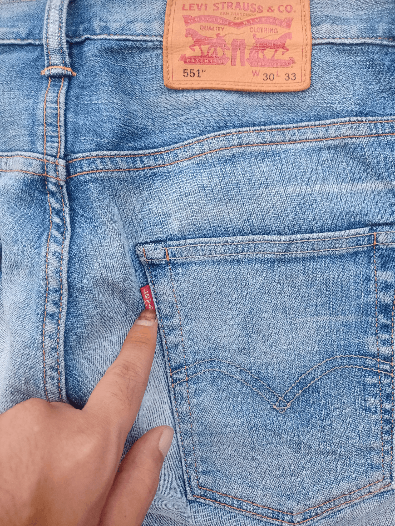 Levi's × Levi's Vintage Clothing Vintage Levis 551 Blue Wash Distressed Style Jeans Size US 30 / EU 46 - 8 Thumbnail