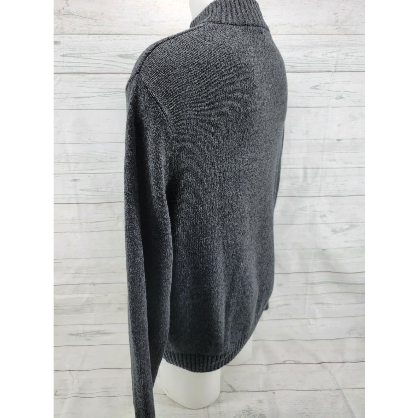 Chaps Chaps Sweater 3 Button Cotton Men's Large Gray Knit Mock Neck Button Accents Vintage No Size US L / EU 52-54 / 3 - 7 Thumbnail