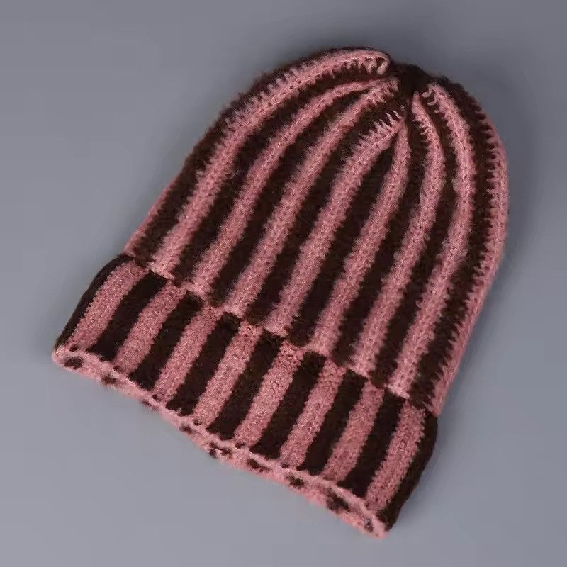 Other Feather Yarn Striped Wool Beanie Hat Size ONE SIZE - 3 Thumbnail