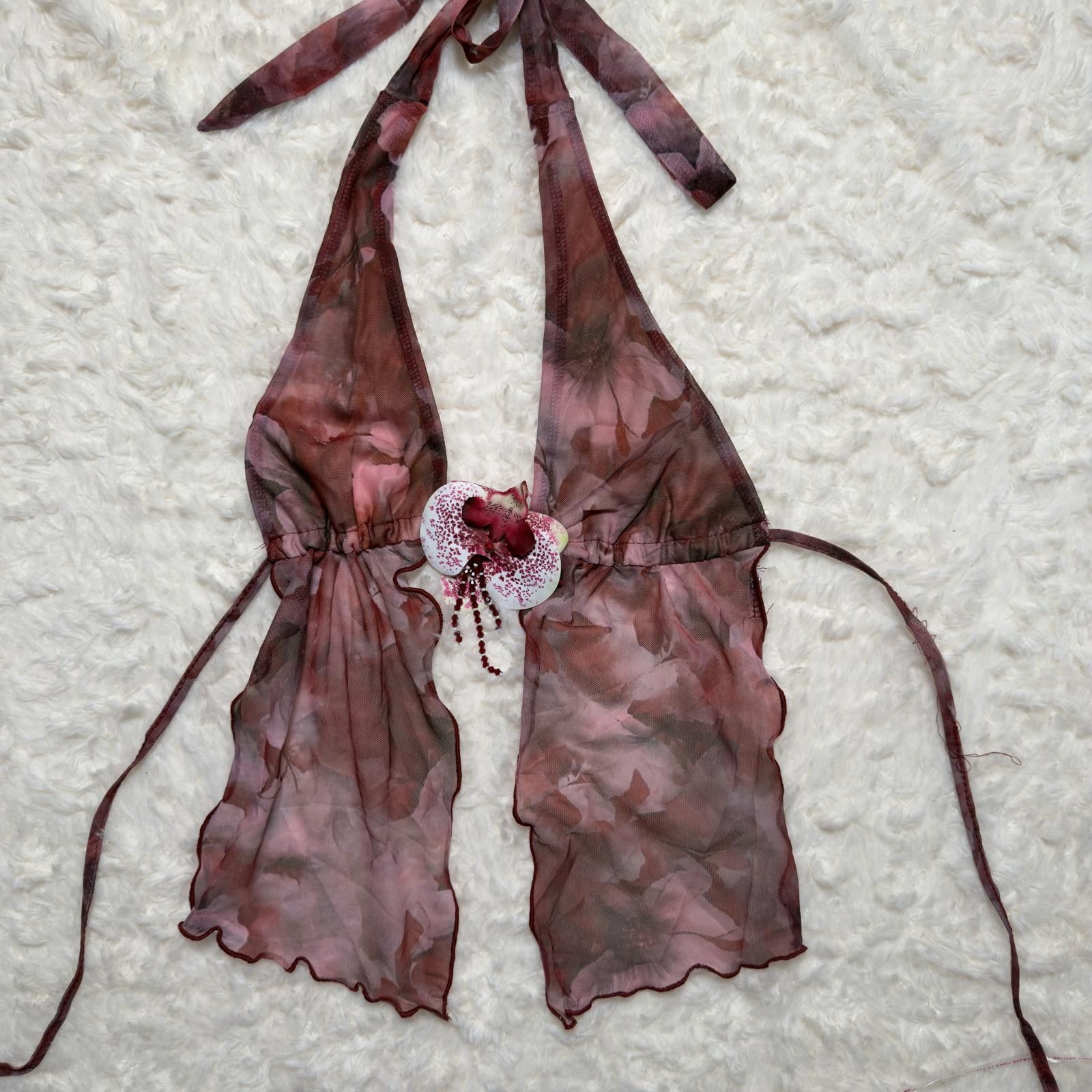 Unknown London Floral Top Fairycore Coquette Y2K 3D Flower Tie Back Cami Size S / US 4 / IT 40 - 1 Thumbnail
