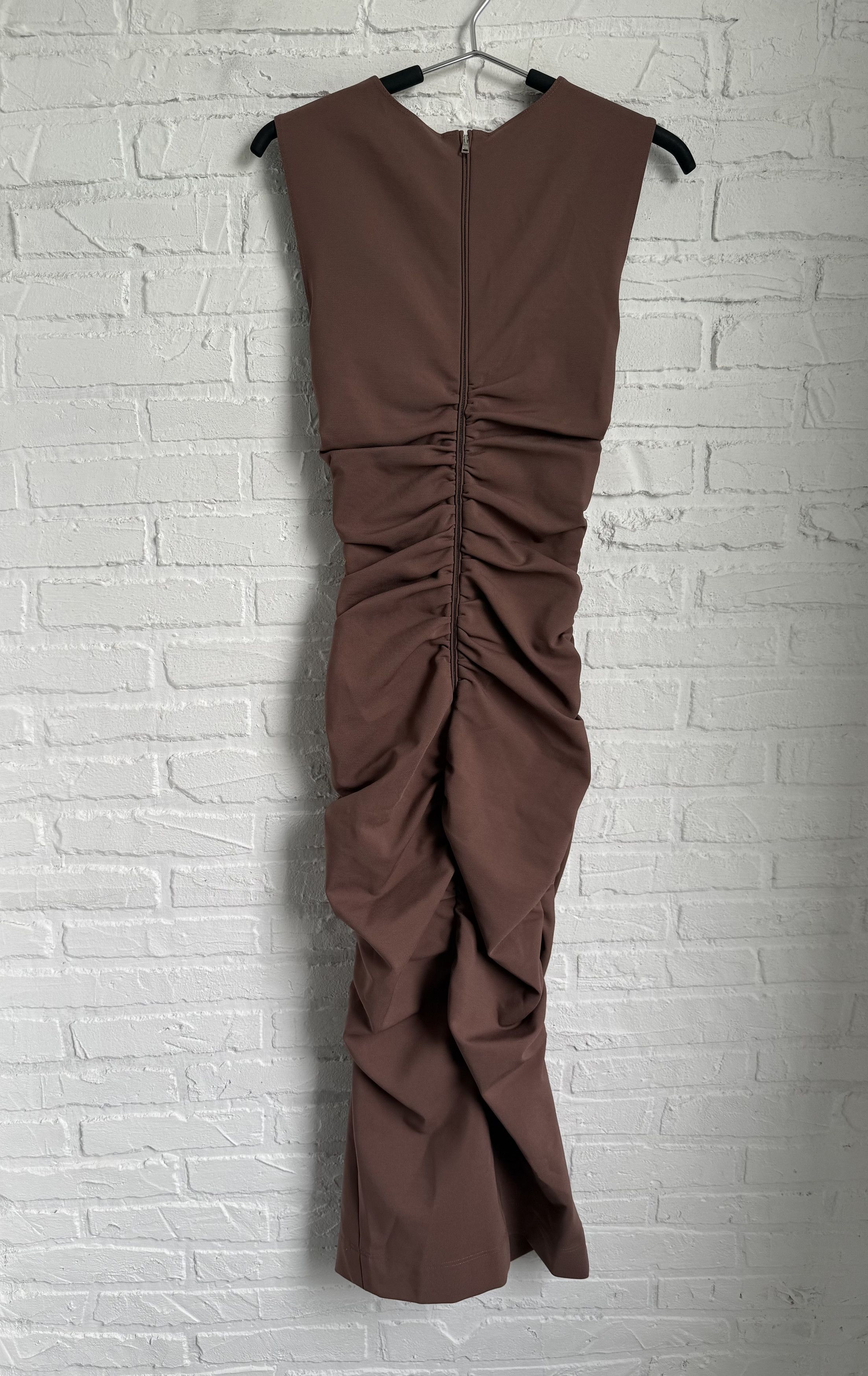 Dolce & Gabbana Dolce & Gabbana Ruched Midi Dress Brown Taupe Bodycon Size XS / US 0-2 / IT 36-38 - 8 Thumbnail