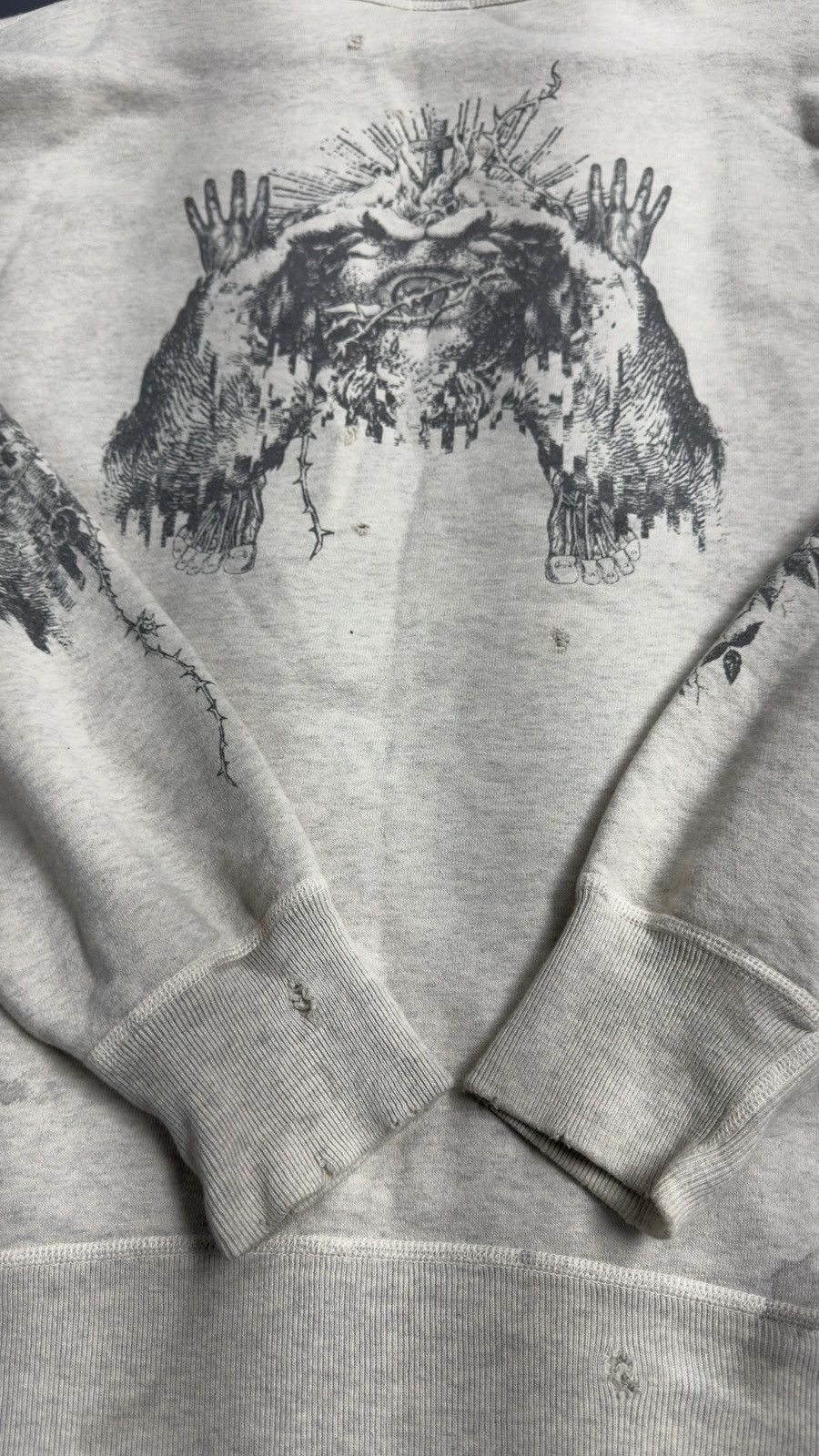 Saint Michael SAINT MICHAEL KAWAMURA SWEAT SHIRT - GREY Size US XL / EU 56 / 4 - 12 Thumbnail