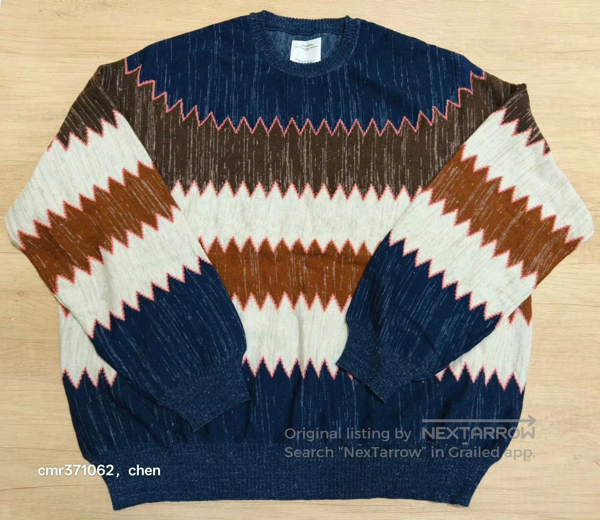 Visvim AMPLUS KNIT CREW ZIG ZAG IVORY sz 4 | Grailed