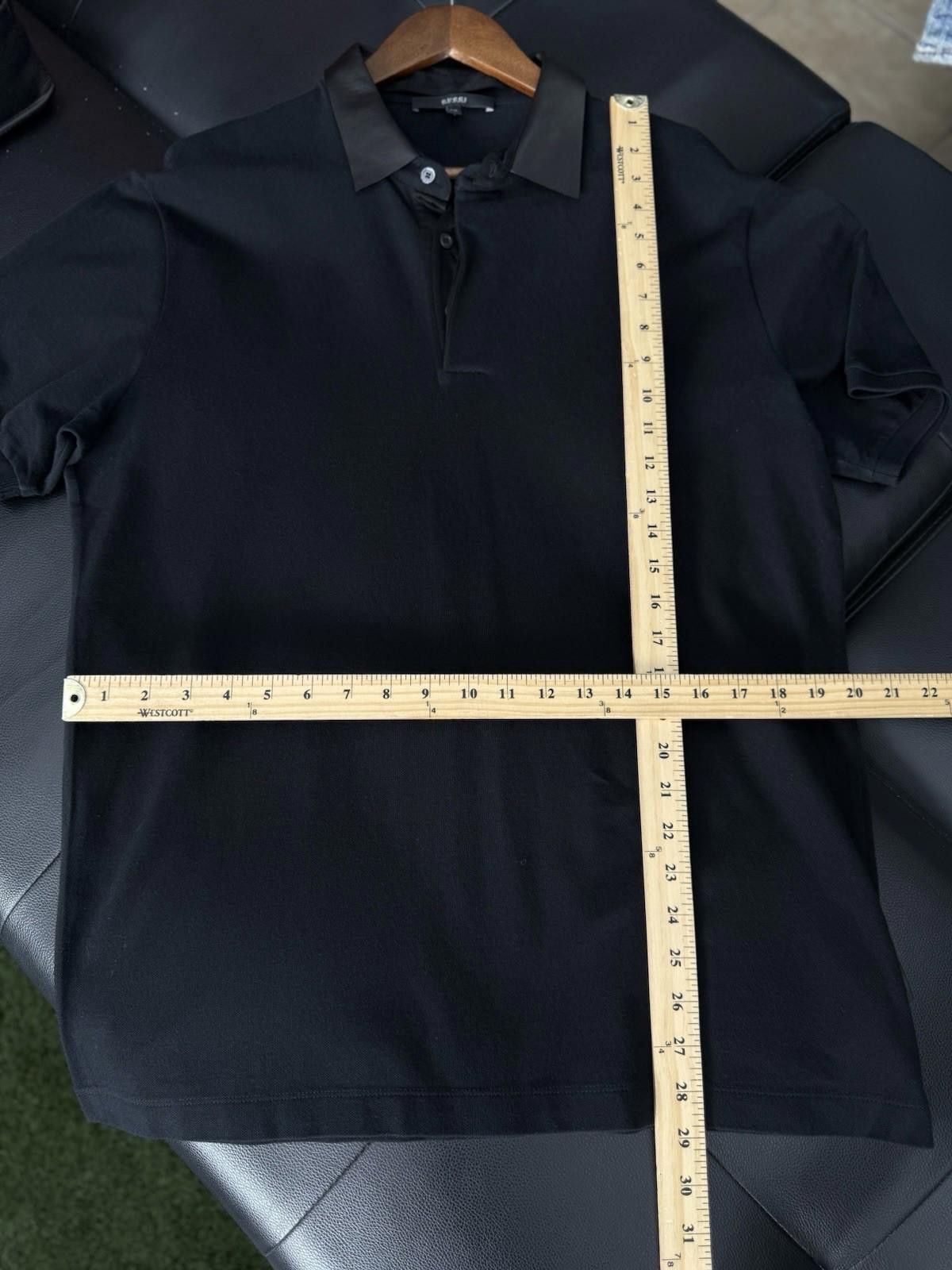Gucci Gucci Polo T Shirt Black Leather Collar Size XL $850 Retail Size US XL / EU 56 / 4 - 12 Thumbnail