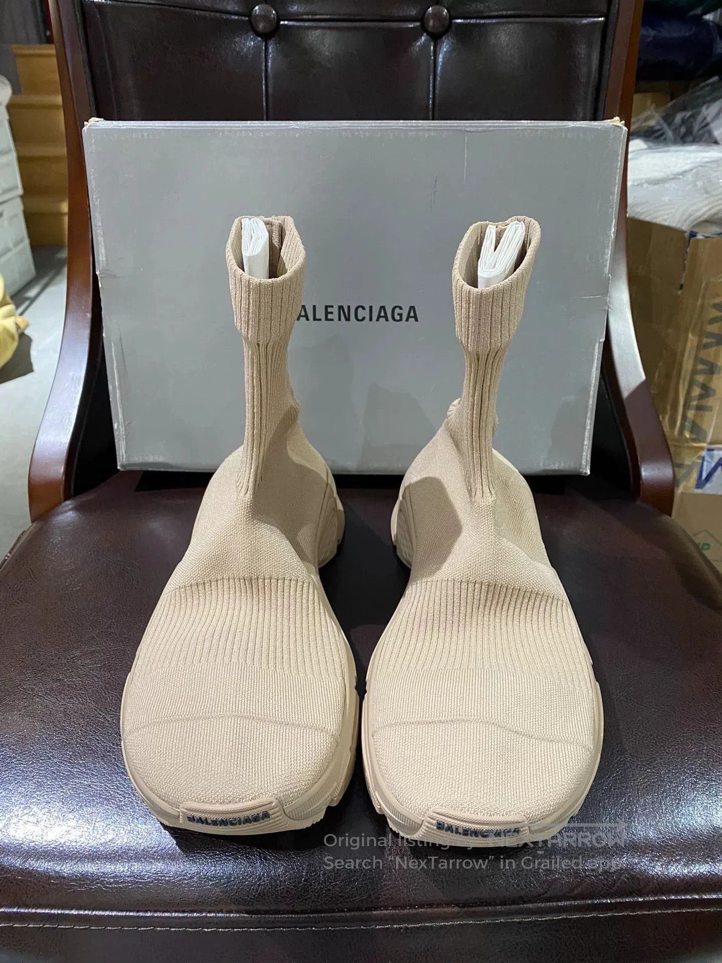 Balenciaga balenciaga men's sock sneakers beige color. Size US 9 / EU 42 - 2 Thumbnail
