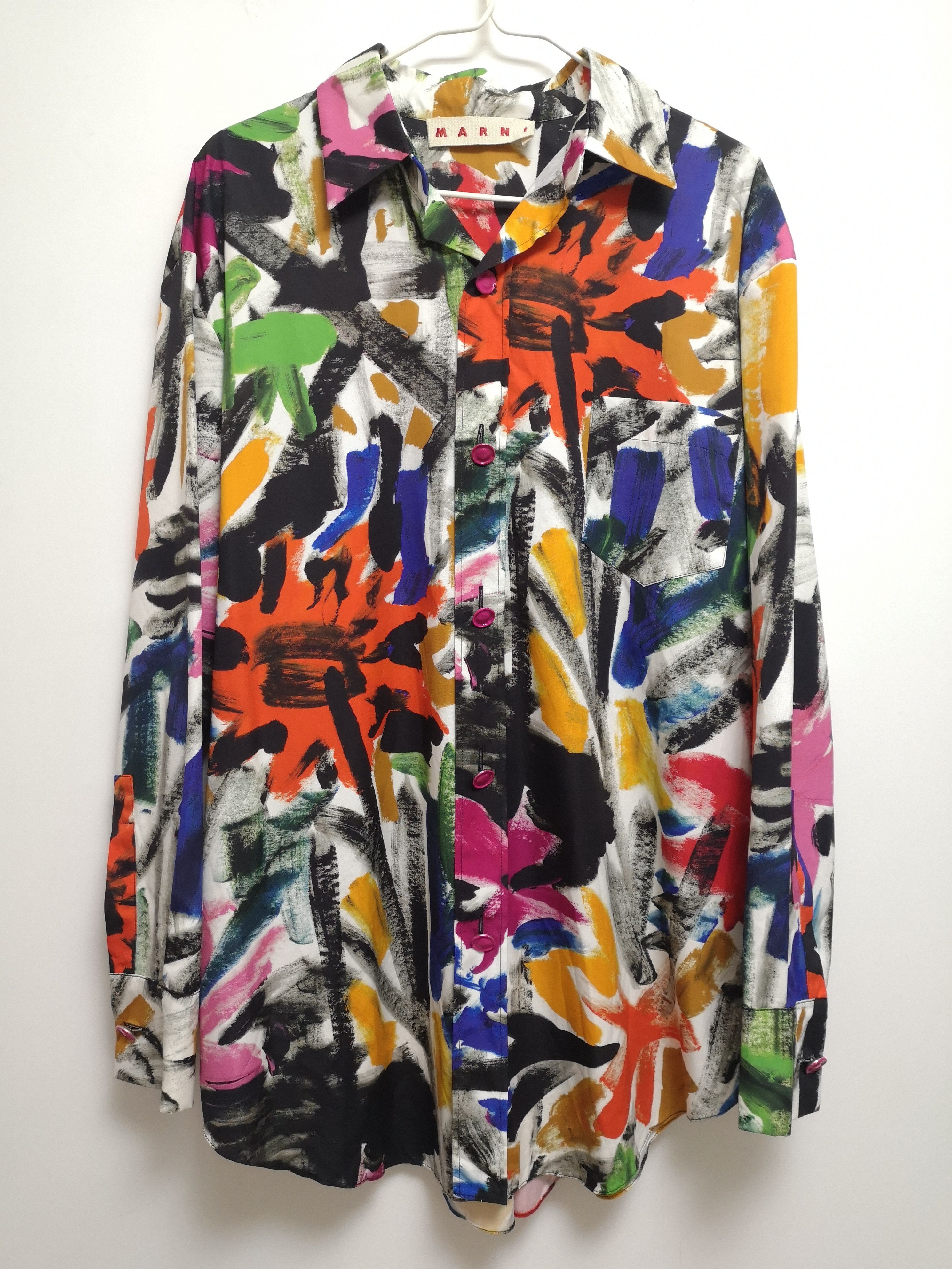 Marni Marni viscose shirt X Frank Navin Cracker Jacks print